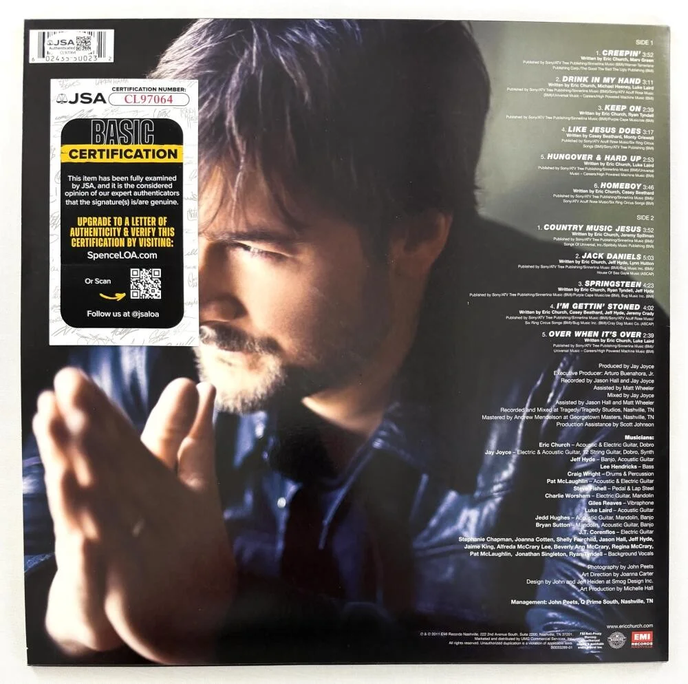 Eric Church — Eric Church Signed Autograph Chief Album Vinyl Record - Country Music w/ JSA COA, изображение 2