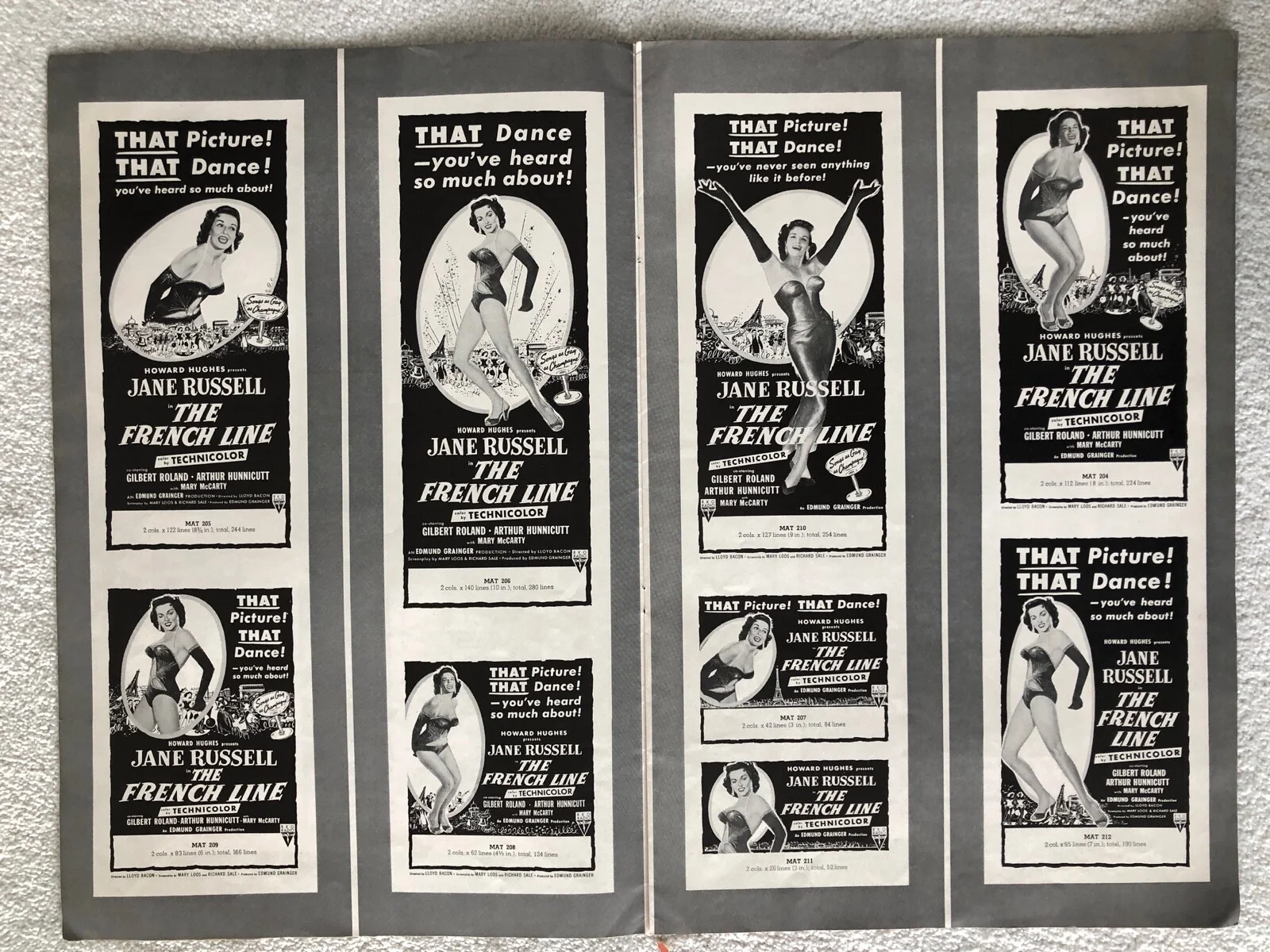 THE FRENCH LINE - VINTAGE ORIGINAL 1954 JANE RUSSELL PRESSBOOK - 28 PAGES, изображение 4