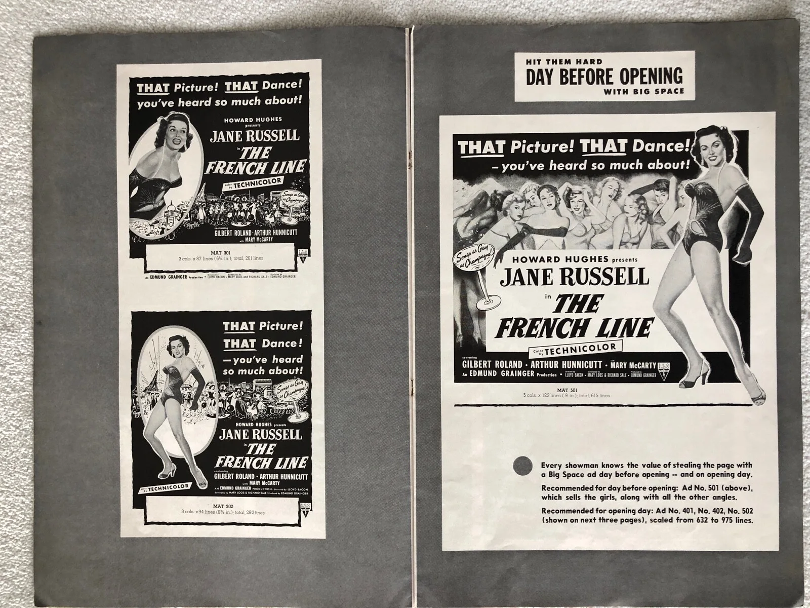 THE FRENCH LINE - VINTAGE ORIGINAL 1954 JANE RUSSELL PRESSBOOK - 28 PAGES, изображение 5