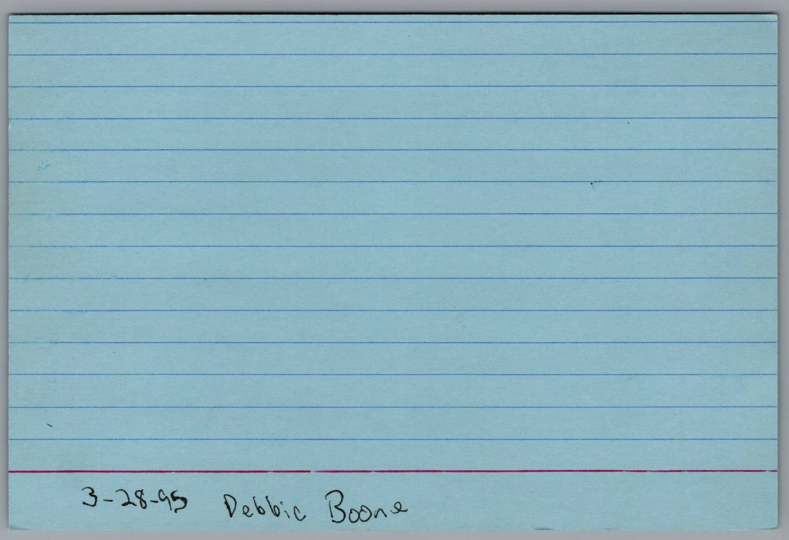 Debby Boone — Debby Boone Signed 4x6 Index Card Autographed, image 2