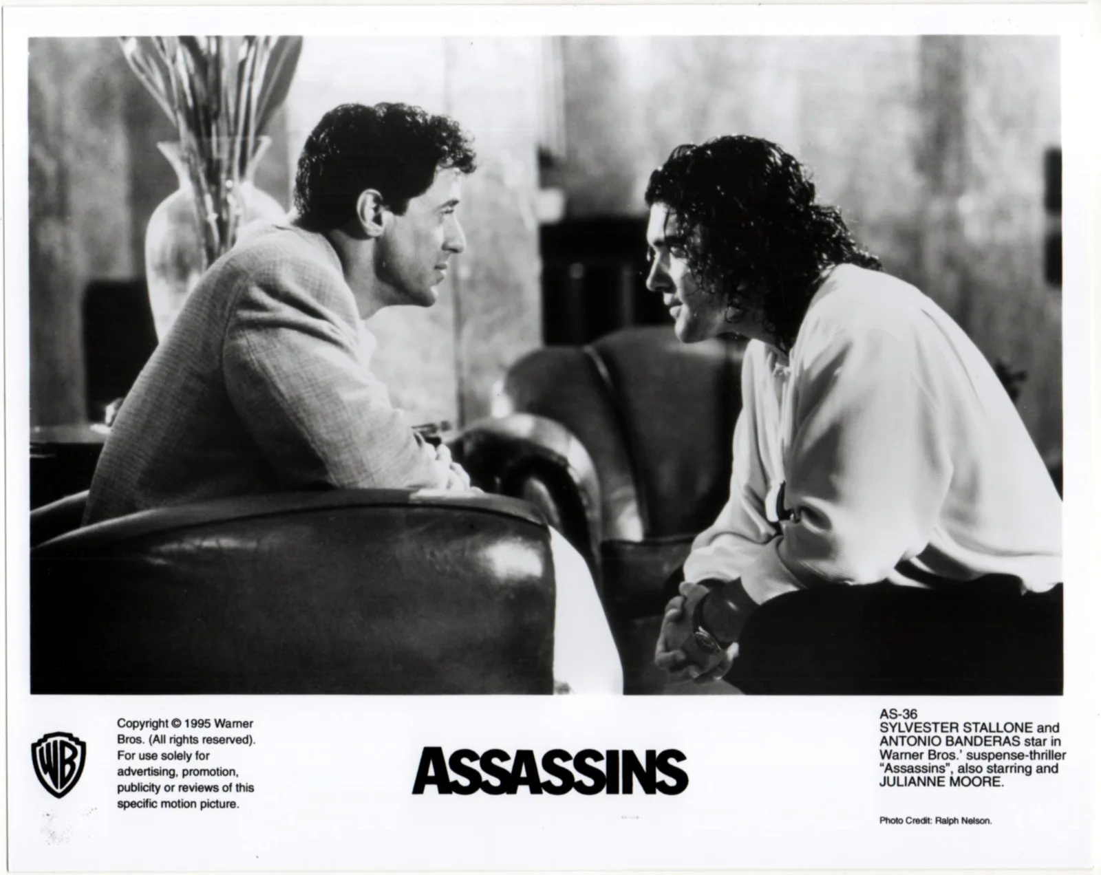 ASSASSINS 1995 Sylvester Stallone, Antonio Banderas Julianne Moore 6 10x8 STILLS, image 4