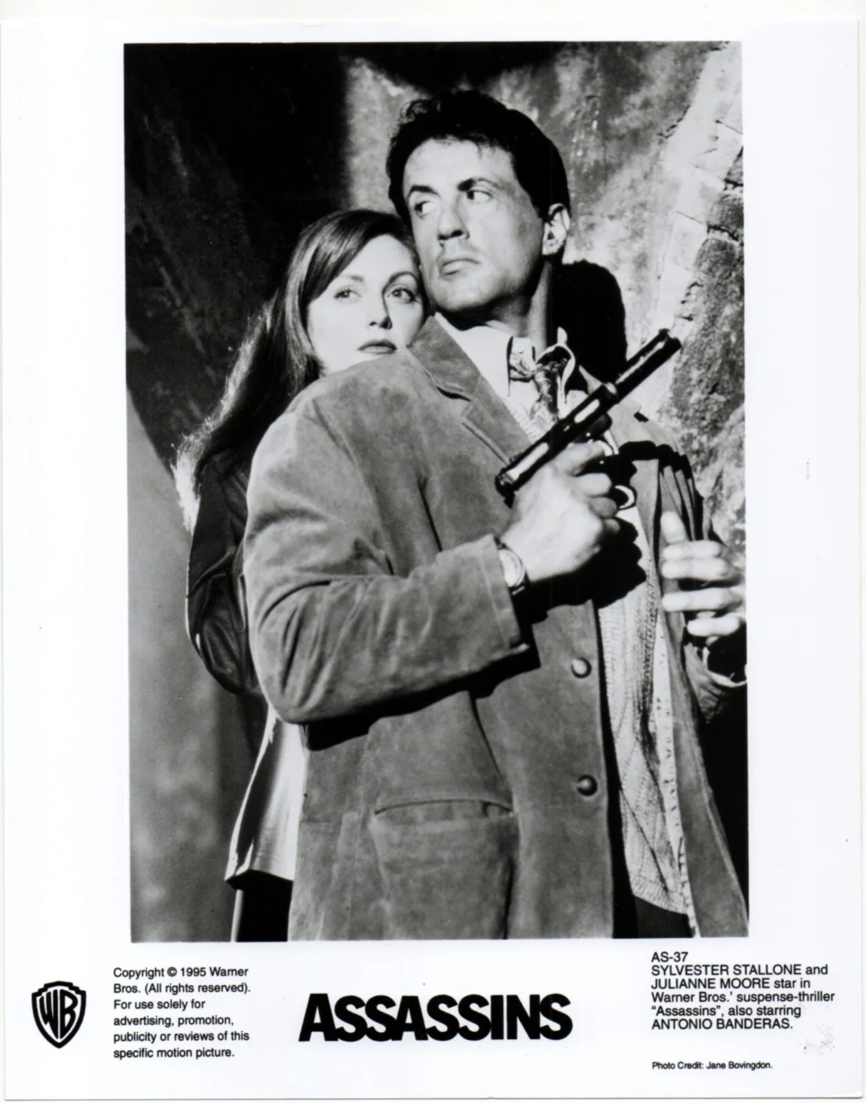 ASSASSINS 1995 Sylvester Stallone, Antonio Banderas Julianne Moore 6 10x8 STILLS, image 5