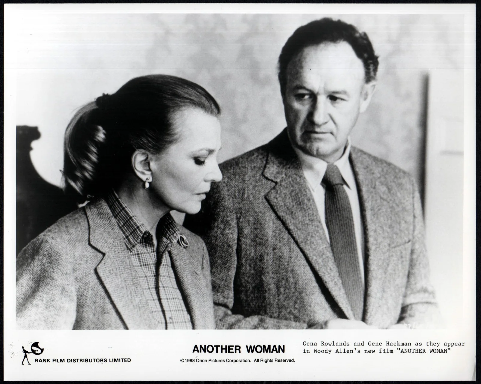 ANOTHER WOMAN 1988 Gena Rowlands, Ian Holm Woody Allen 5 10x8 STILLS, изображение 3