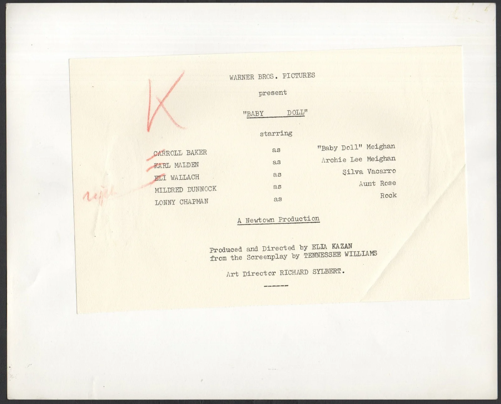 BABY DOLL 1956 Karl Malden, Carroll Baker, Eli Wallach 10x8 STILL #48, image 2