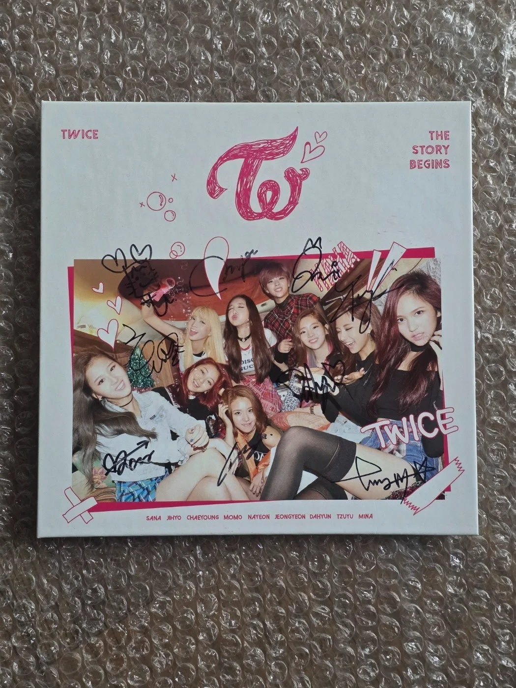 Jyp Twice Promo Sticker TWICE THE STORY BEGINS Album Autographed Hand Signed, изображение 4