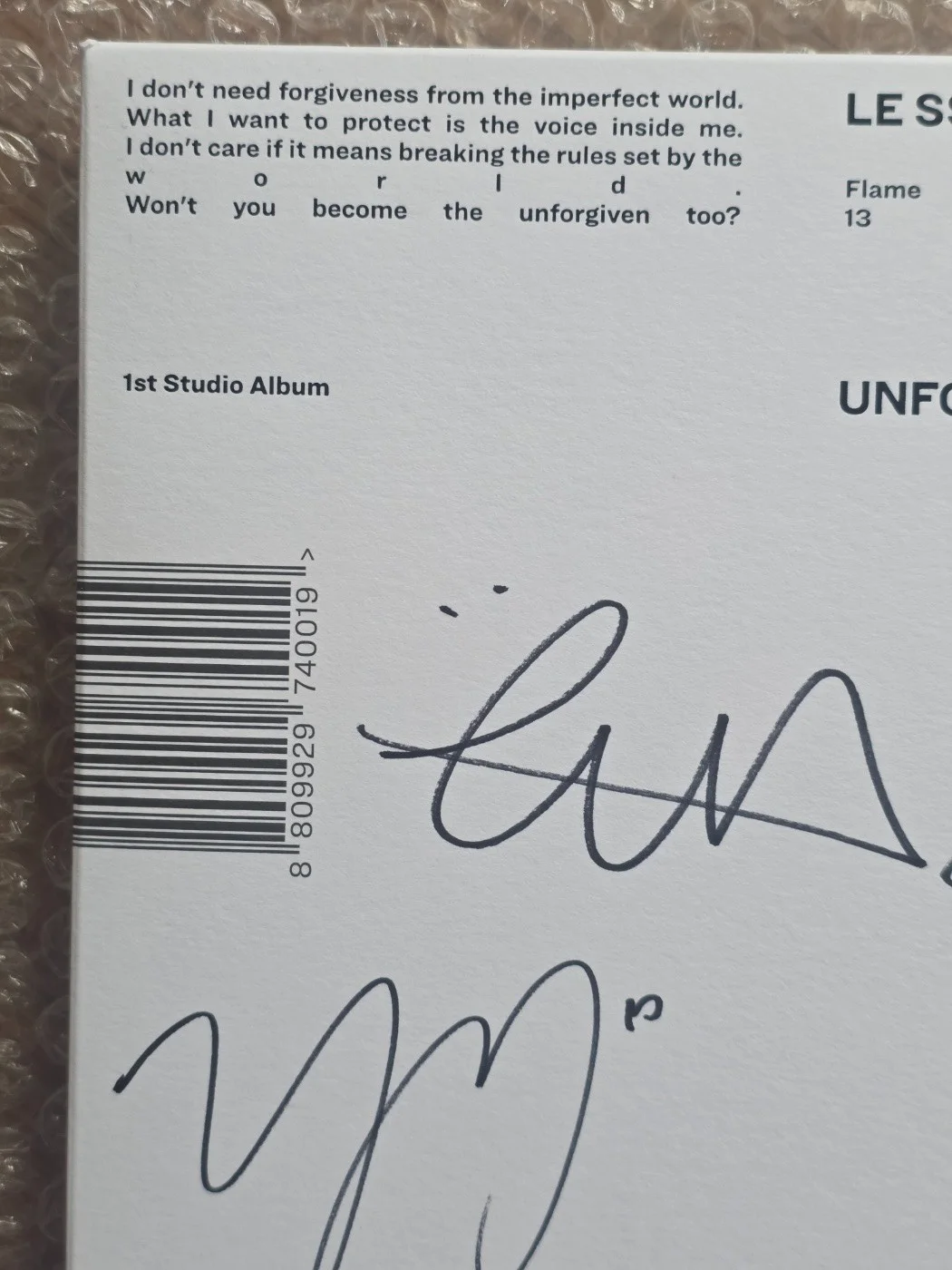 LE SSERAFIM Unforgiven Promo Sticker Album Autographed Hand Signed Full Set, изображение 5