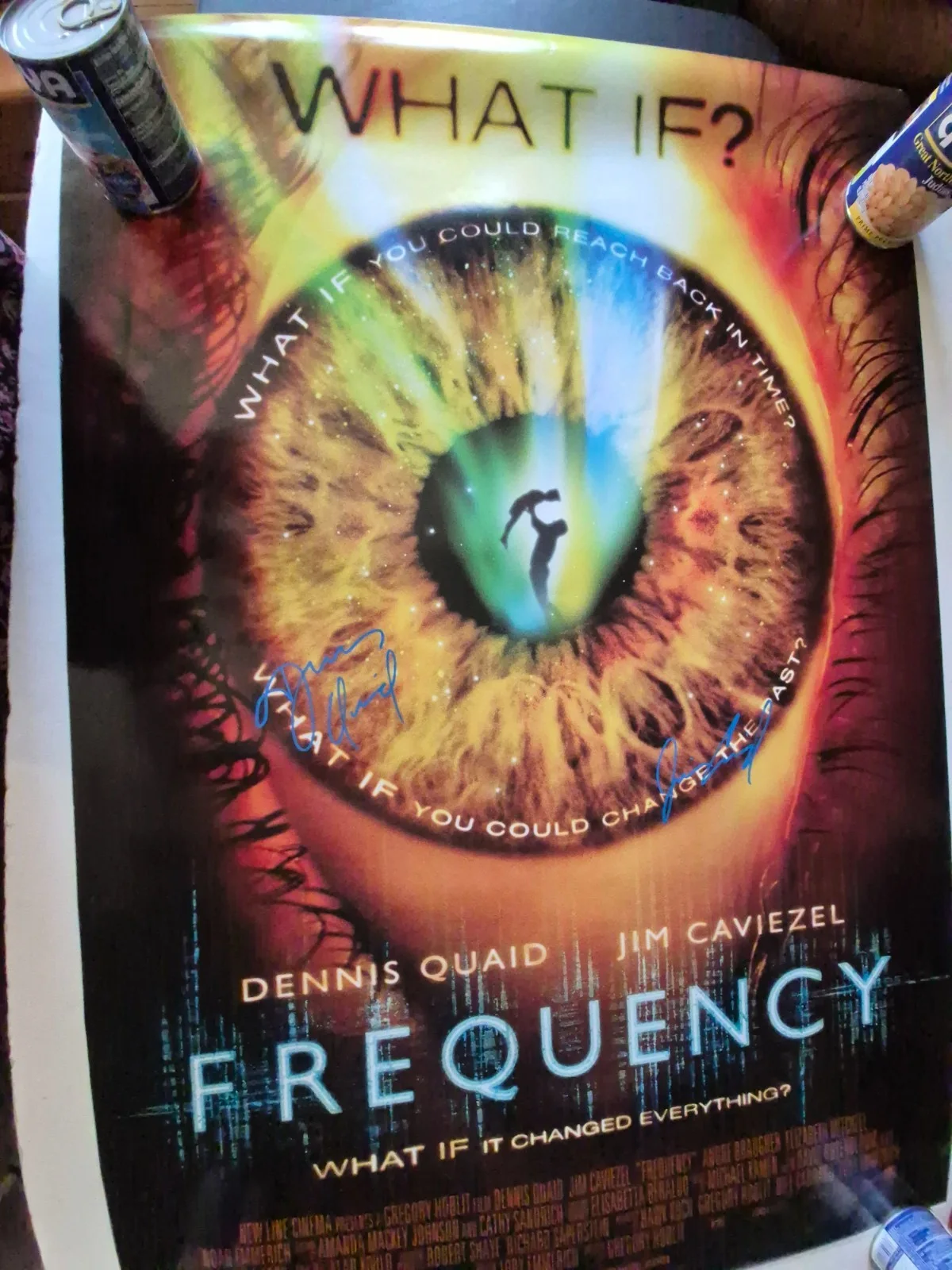 EKIM=INVENTORY — FREQUENCY -DENNIS QUAID-JIM CAVIEZEL-SIGNED MOVIE POSTER-w/COA- ekim, image 5