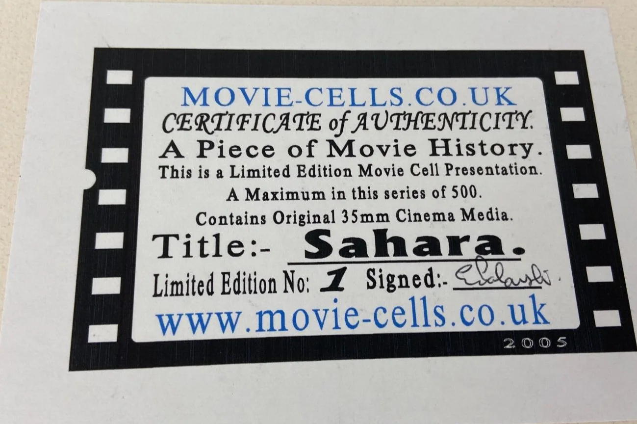 Sahara Movie Original Limited Edition Authenticated 35mm Film Cell Number 1, изображение 3