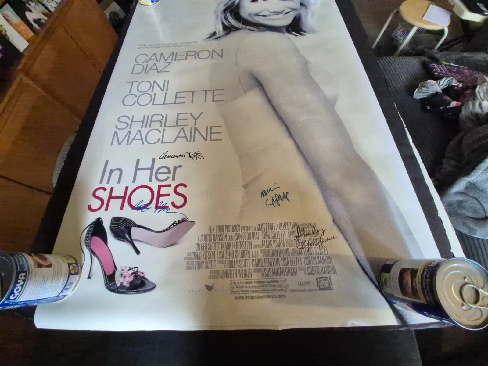EKIM=INVENTORY — IN HER SHOES-CAMERON DIAZ-CAST SIGNED MOVIE POSTER-w/COA-2 SIDED ekim, изображение 2
