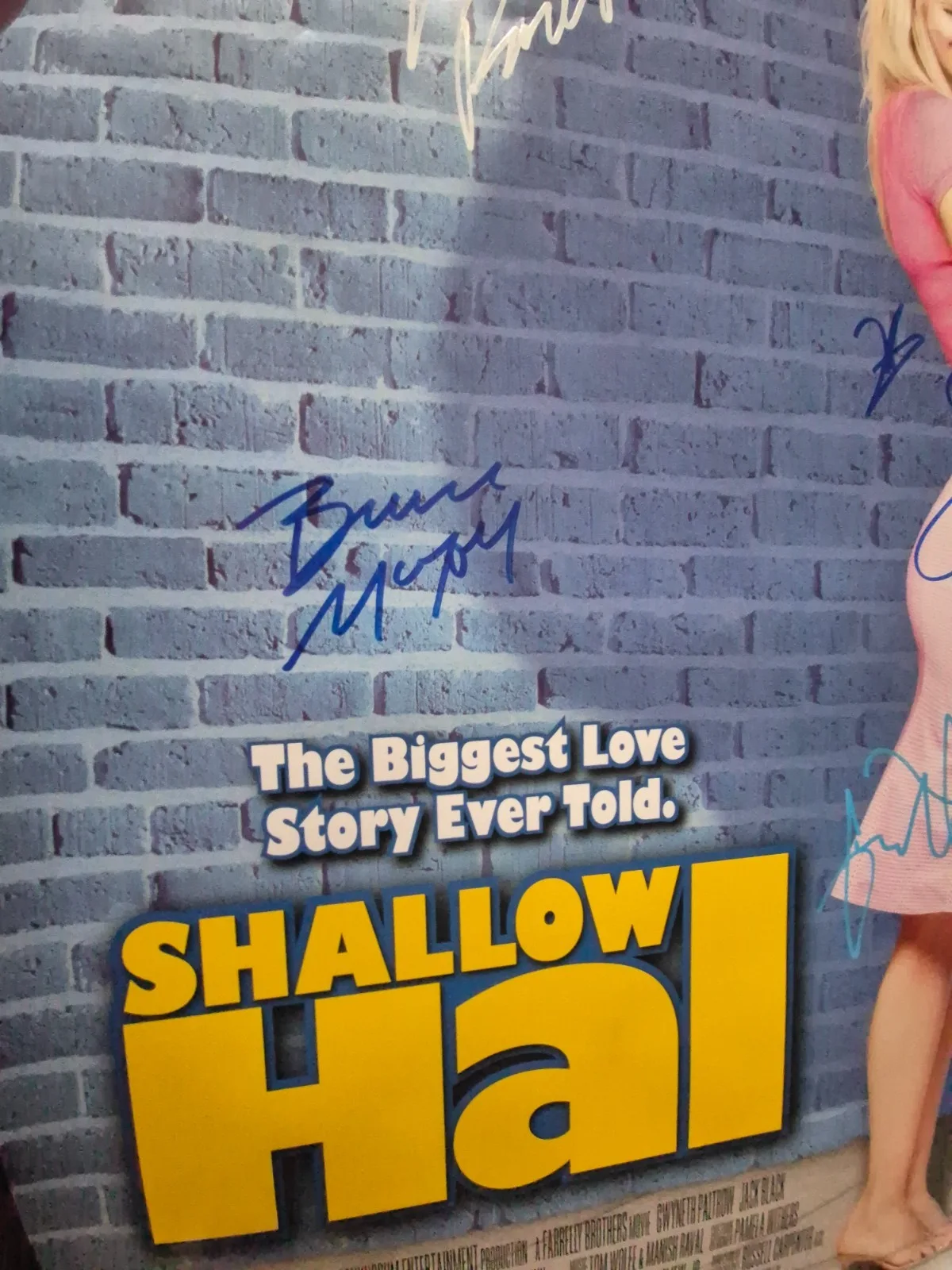 EKIM=INVENTORY — SHALLOW HAL-JACK BLACK-CAST SIGNED MOVIE POSTER-w/COA-2 SIDED ekim, изображение 4