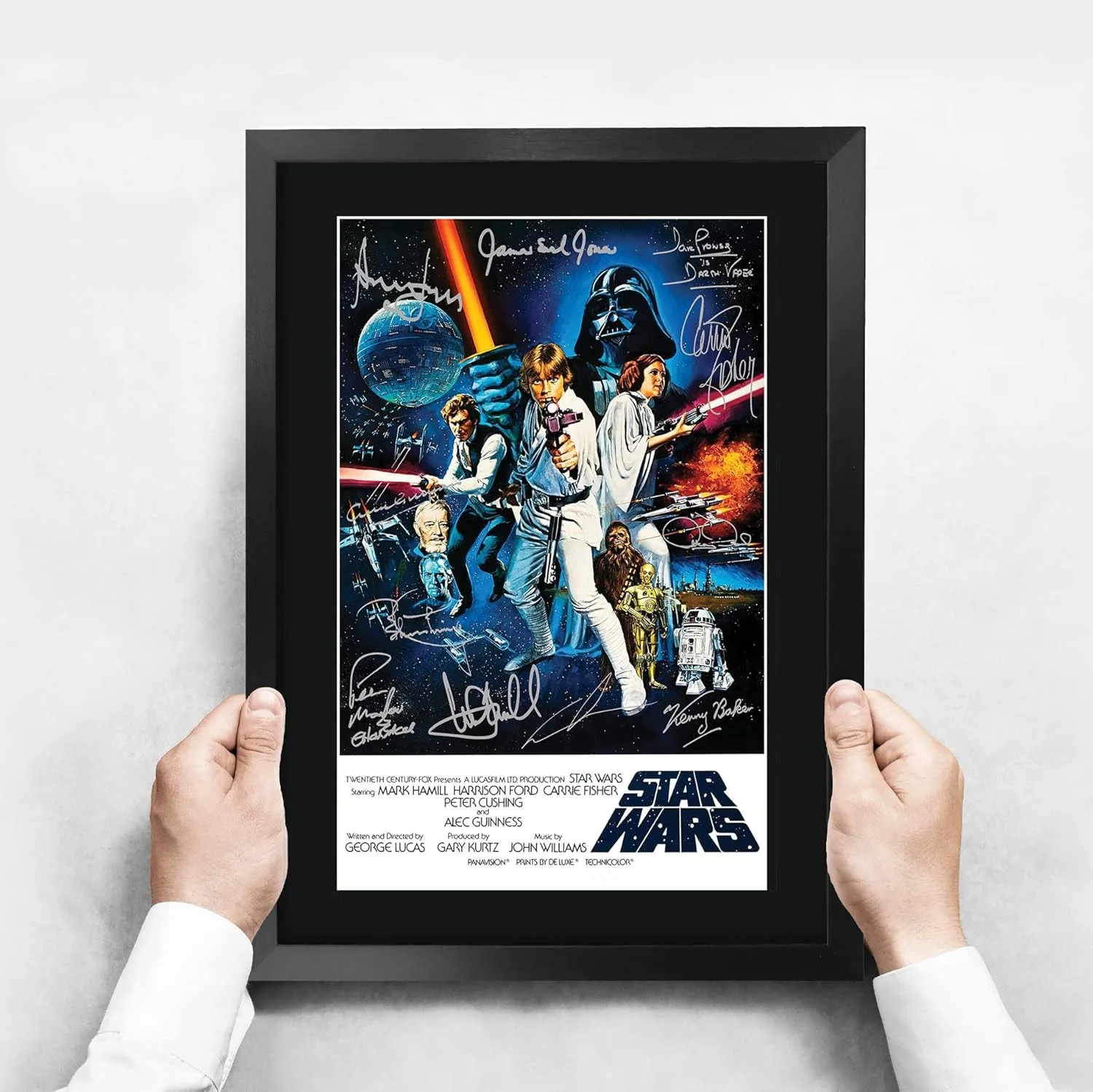 Star Wars a New Hope Movie Poster Cast Signed Framed Gift Printed A..., image 2