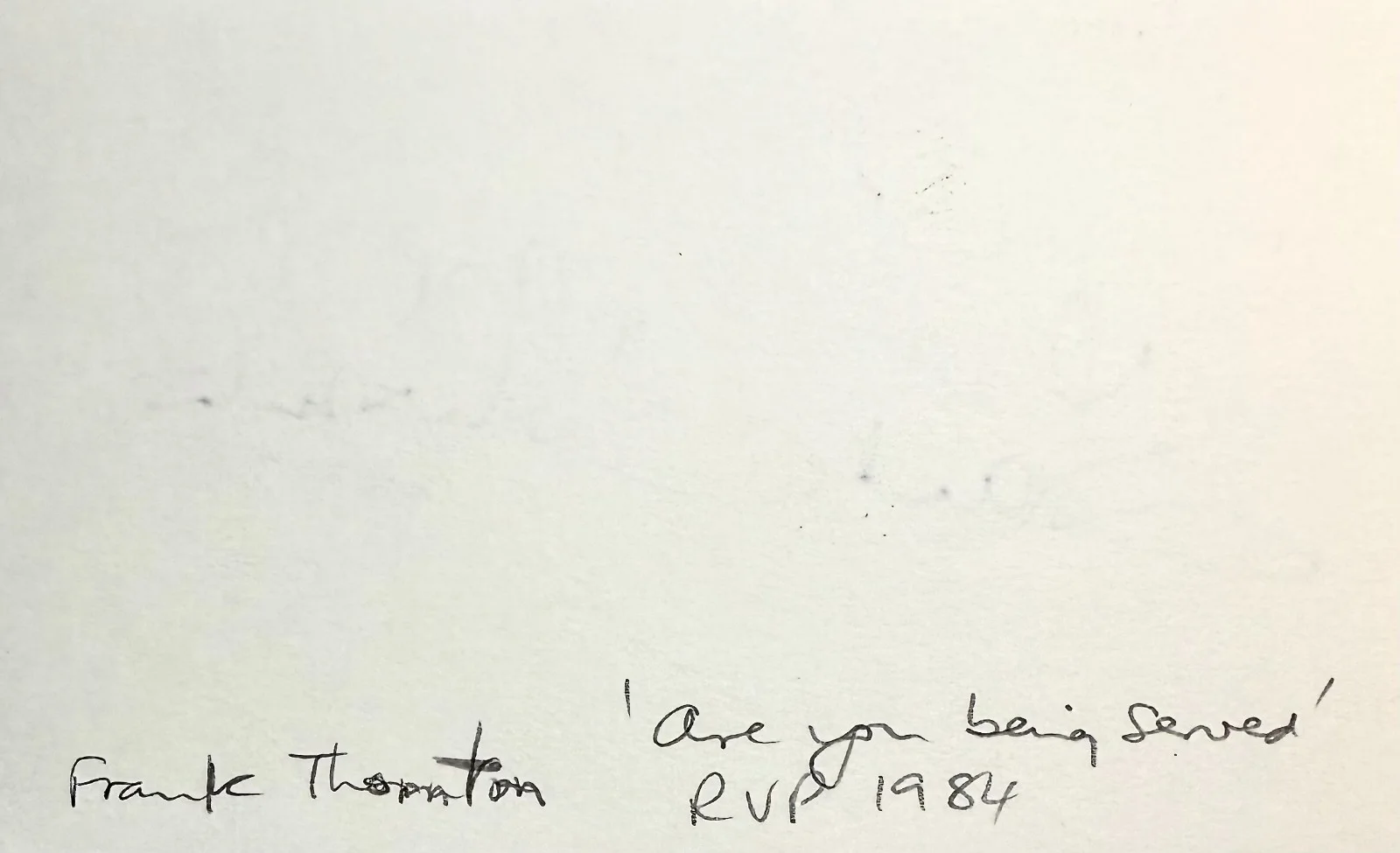 Frank Thornton — FRANK THORNTON Signed Autographed 3"x 5" INDEX CARD Are You Being Served? VICTIM, изображение 2