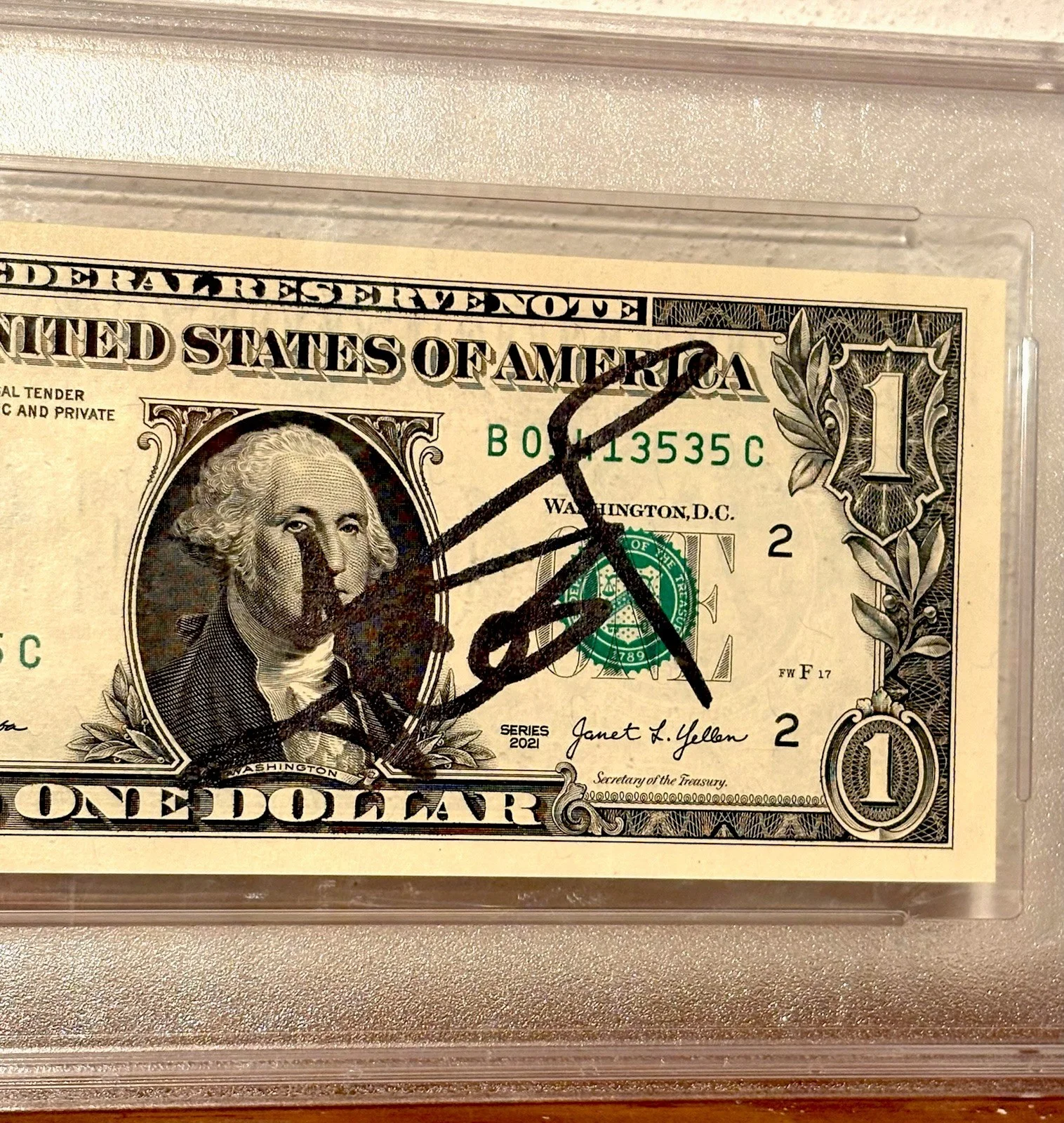 ICE-T SIGNED PSA/DNA Auto Slabbed Dollar Bill RAP HIP HOP, image 2