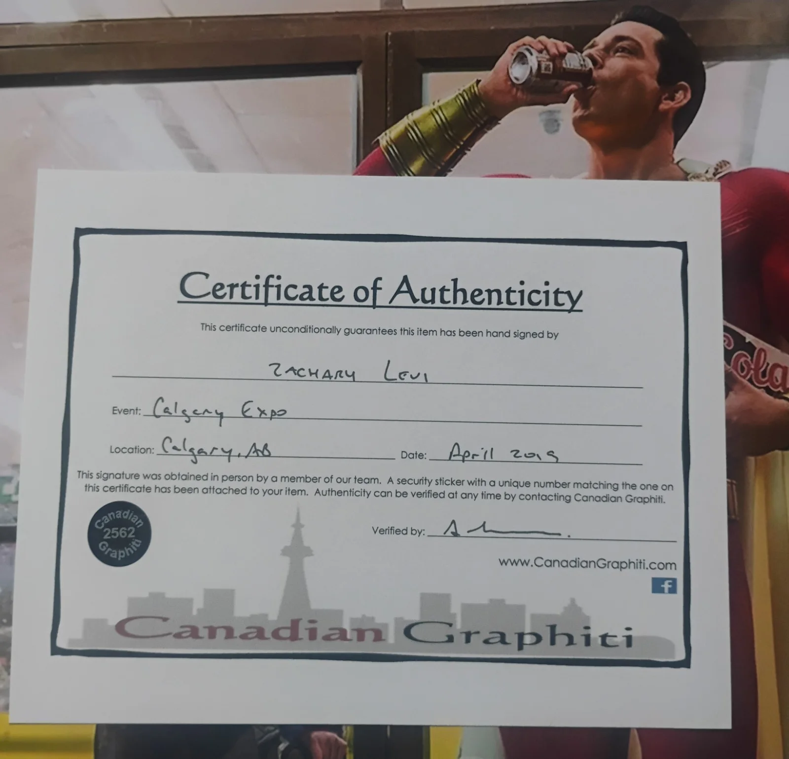 Zachary Levi Hand Signed Autograph 8x10 Photo COA Shazam NO US TARIFFS, image 4