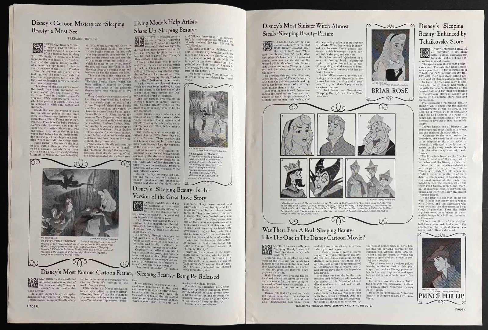 Sleeping Beauty ORIGINAL Film Campaign Book + Ad Pad DISNEY 1970 Rerelease, image 3