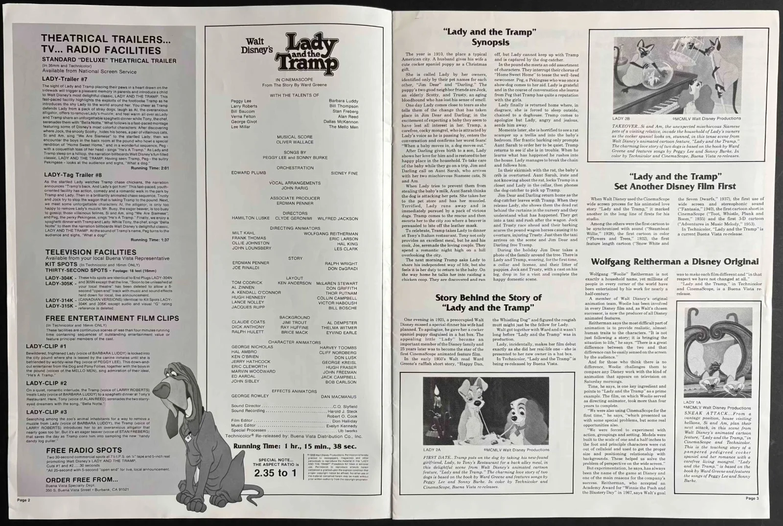 Lady and the Tramp ORIGINAL Film Campaign Book + Ad Pad DISNEY Rerelease, изображение 2