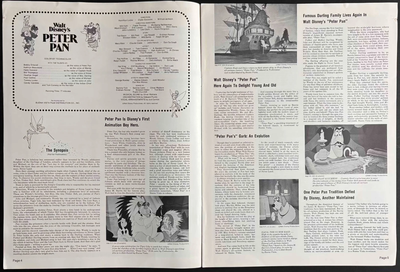 Peter Pan ORIGINAL Film Campaign Book + Ad Pad DISNEY Rerelease, изображение 2