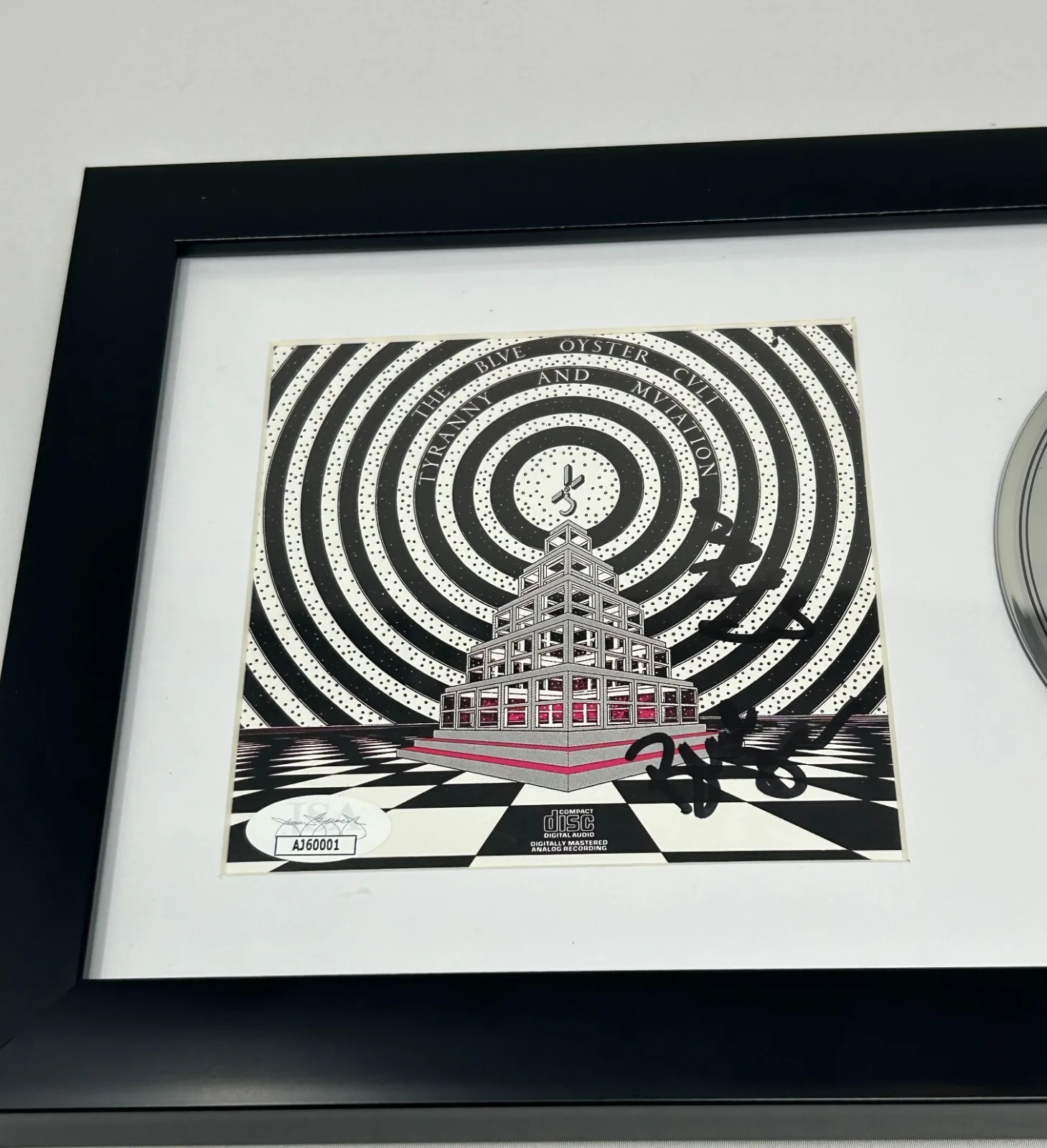 Blue Oyster Cult signed Tyranny and Mvtation Framed CD Cover JSA COA, изображение 2