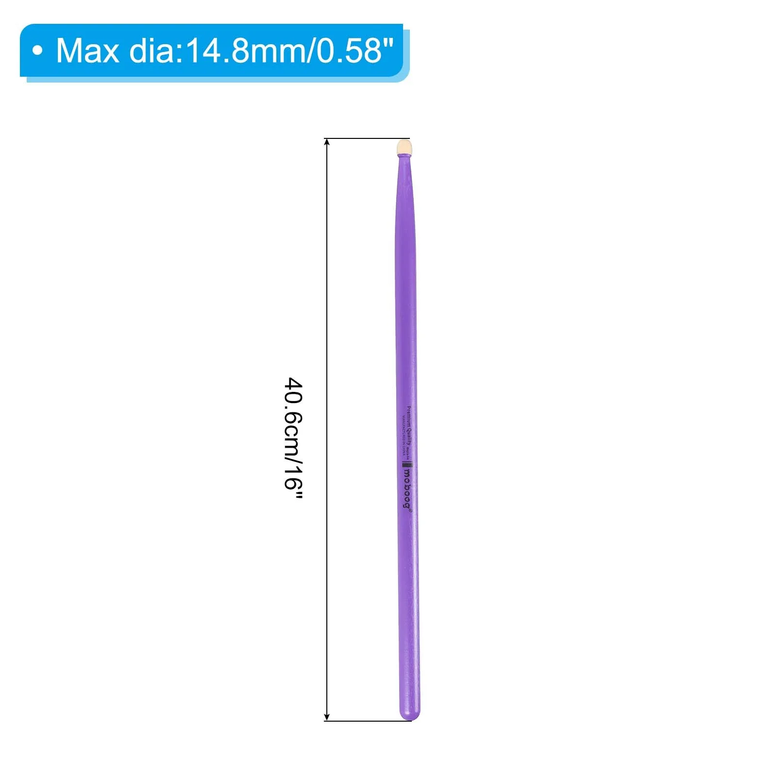 1 Pair Maple Wood Drumstick Anti Slip Drum Stick 5A Purple for Drumming Musical, image 2