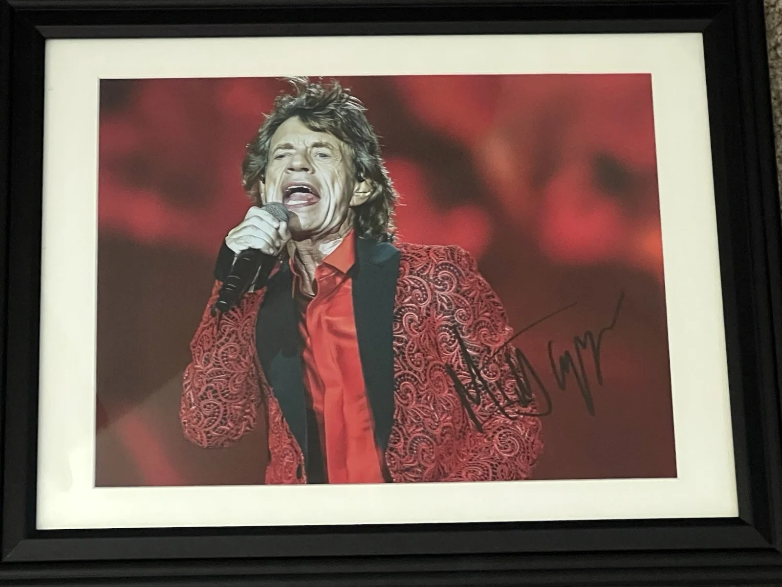 MICK JAGGER Autographed signed 8 X 11.5 Fully Framed Photo Rolling Stones, image 3