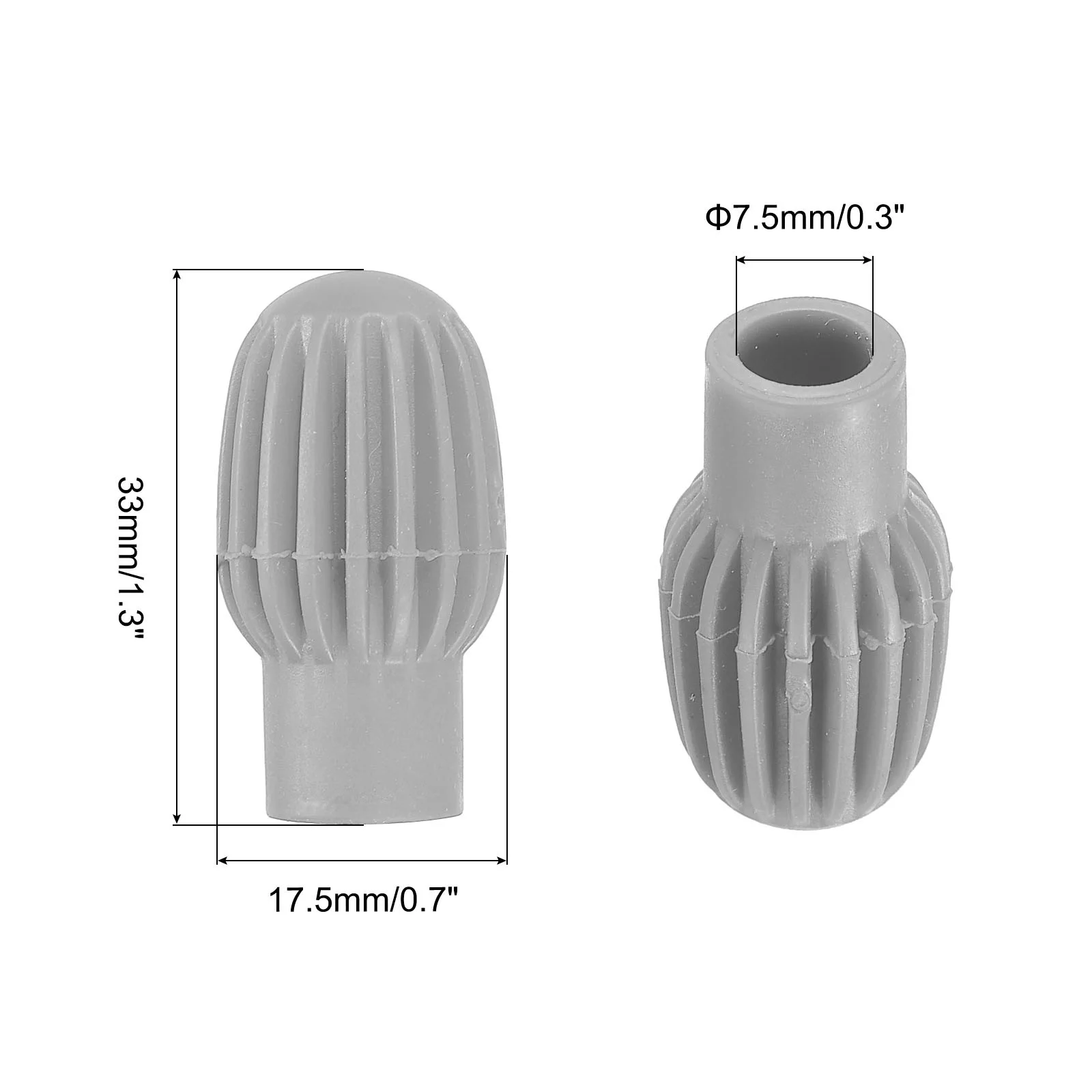 Drum Mute Drumstick Silent Tip Drum Dampener Tips Mute Grey 2pcs, image 2