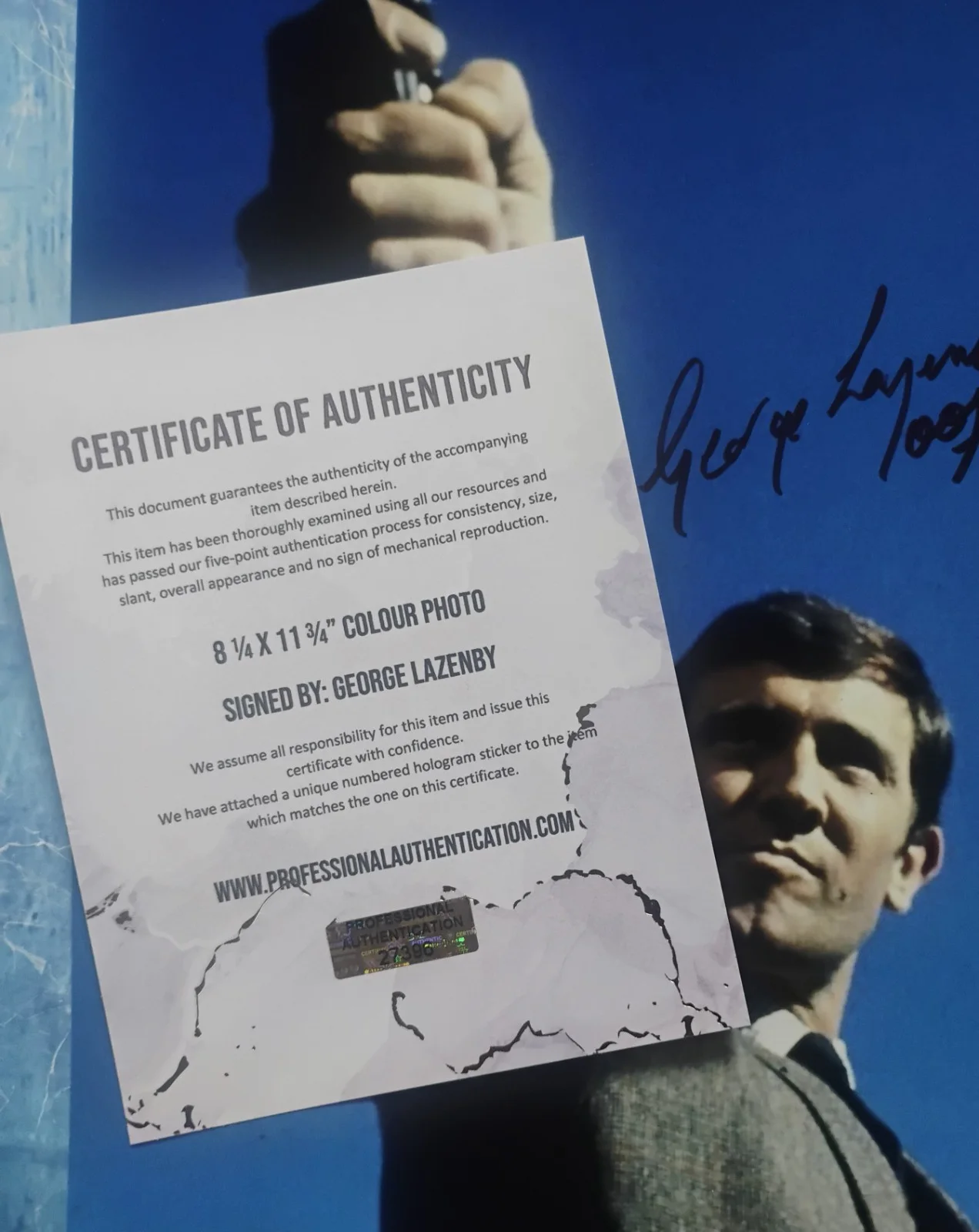 George Lazenby Hand Signed Photo COA James Bond NO US TARIFFS, изображение 4