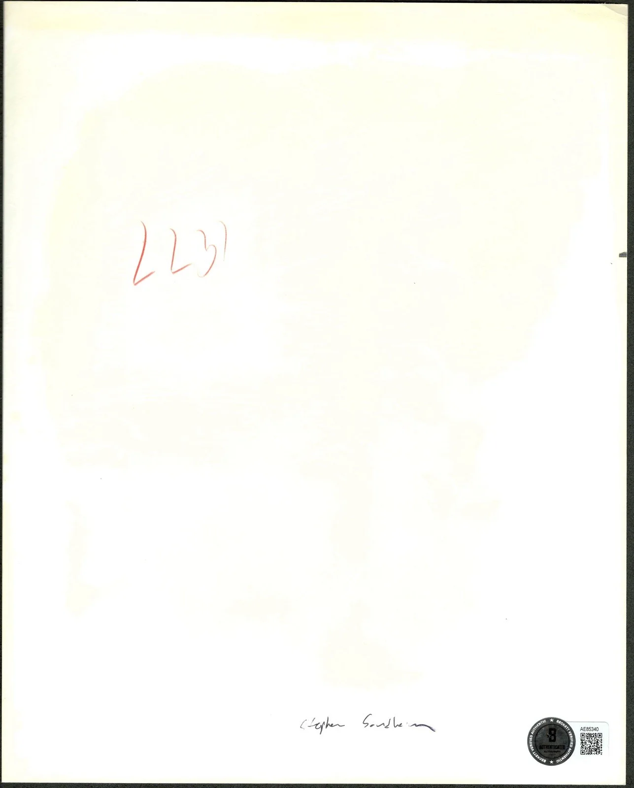 Stephen Sondheim Signed Autographed 8x10 Photo Beckett BAS West Side Story 2, изображение 2