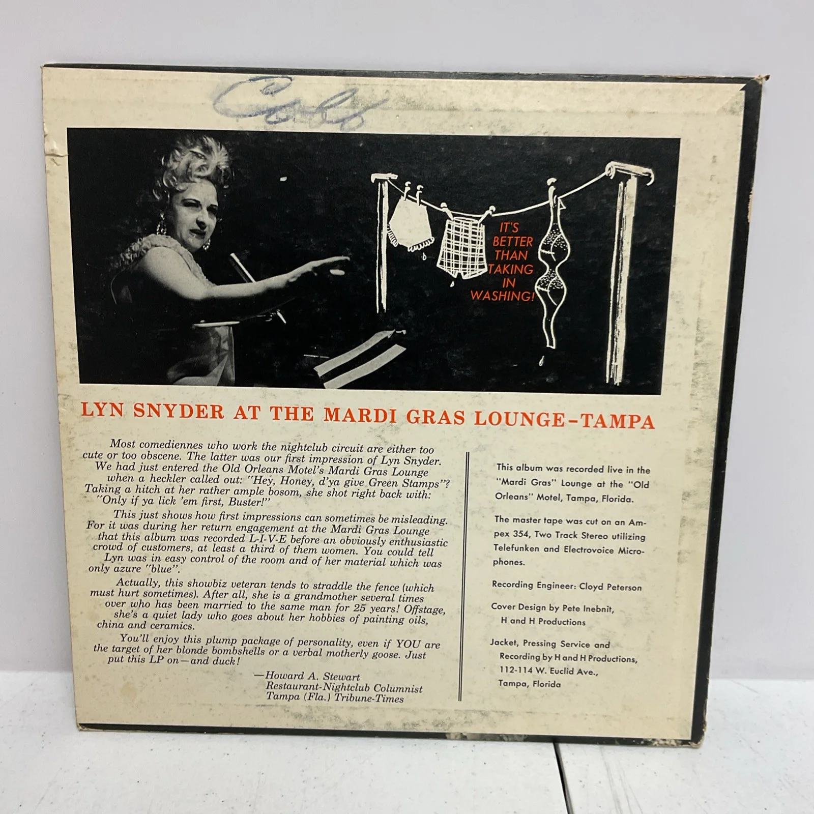 Signed Lyn Synder Vinyl LP- Better Than Taking In Washing, Adult Comedy, image 3