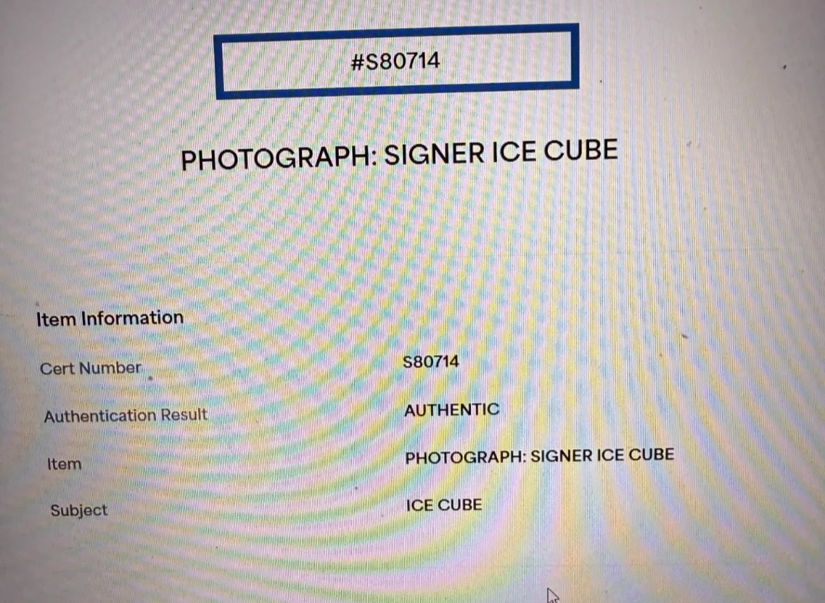 Ice Cube Signed Picture (With Psa Dna) (framed), image 5