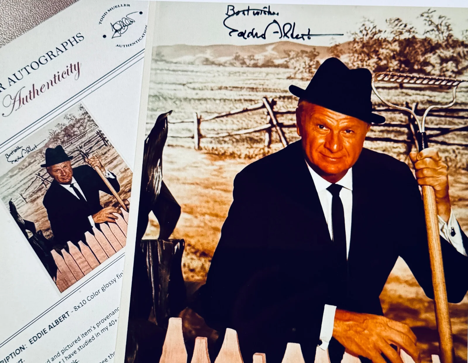 EDDIE ALBERT — EDDIE ALBERT Signed (COA)•Green Acres 1965-1971 HIT TV SHOW•Vintage EX Condition, изображение 2