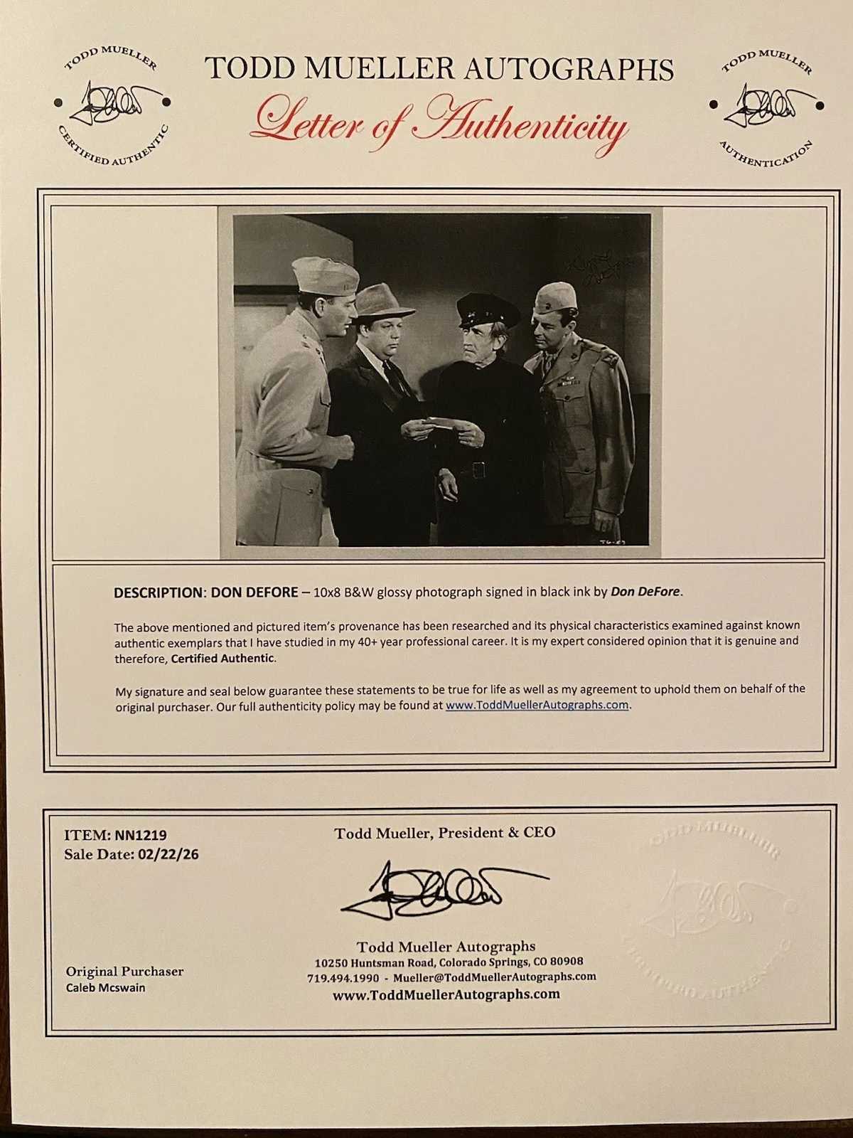 Don DeFore — Don DeFore Signed Autographed Photo With COA It Happened On 5th Avenue, image 4