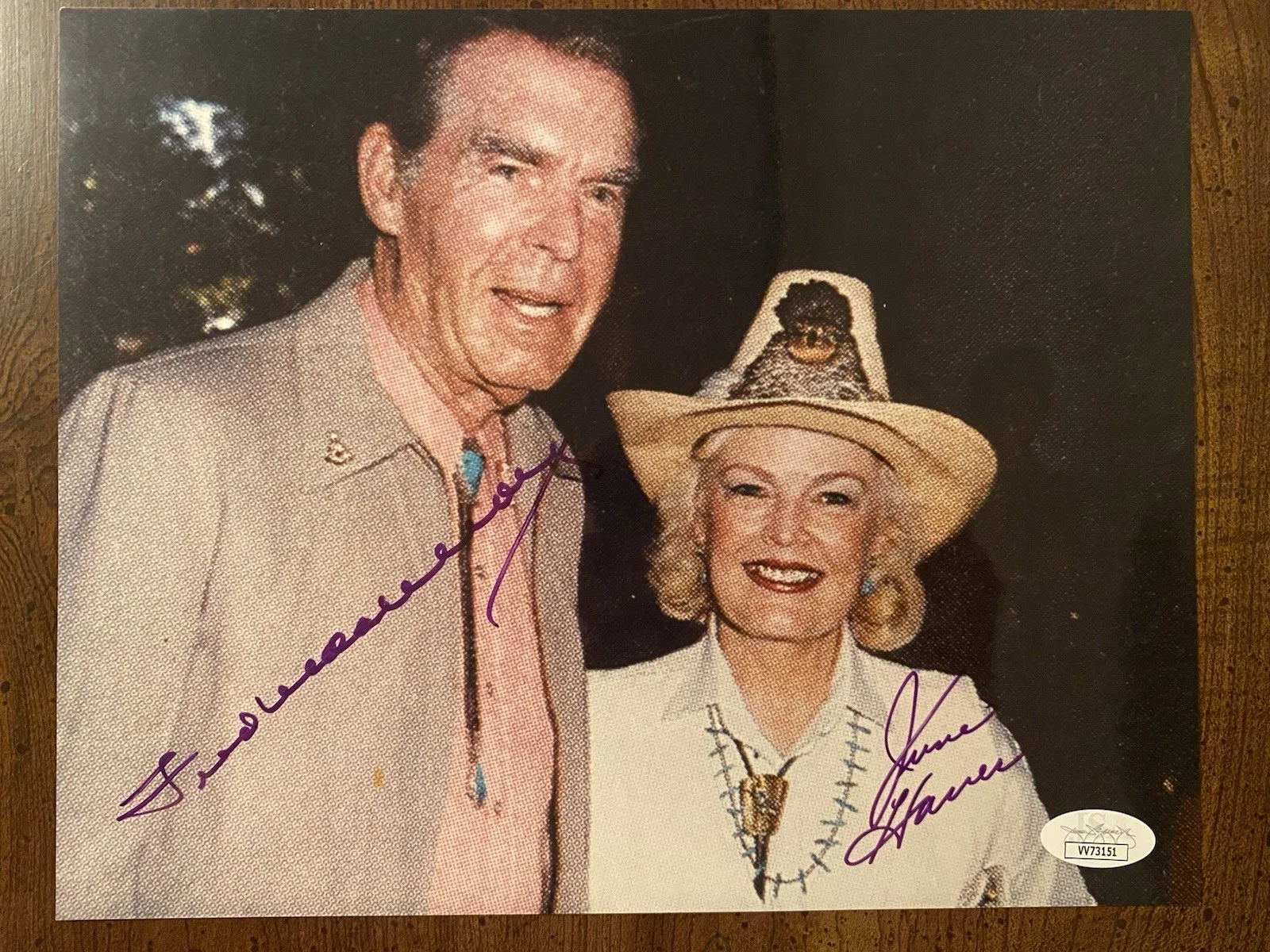 Fred MacMurray, June Haver — Fred MacMurray June Haver Signed Autographed Photo JSA Where Do We Go From Here, image 2