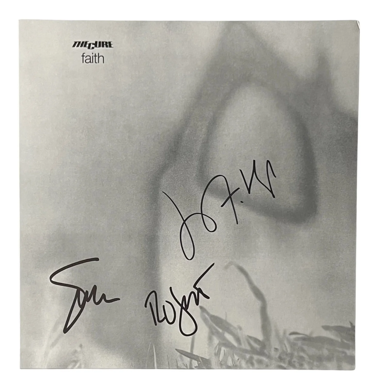 THE CURE x3 ROBERT SMITH Band Signed FAITH Vinyl Record ROGER EPPERSON COA, image 2