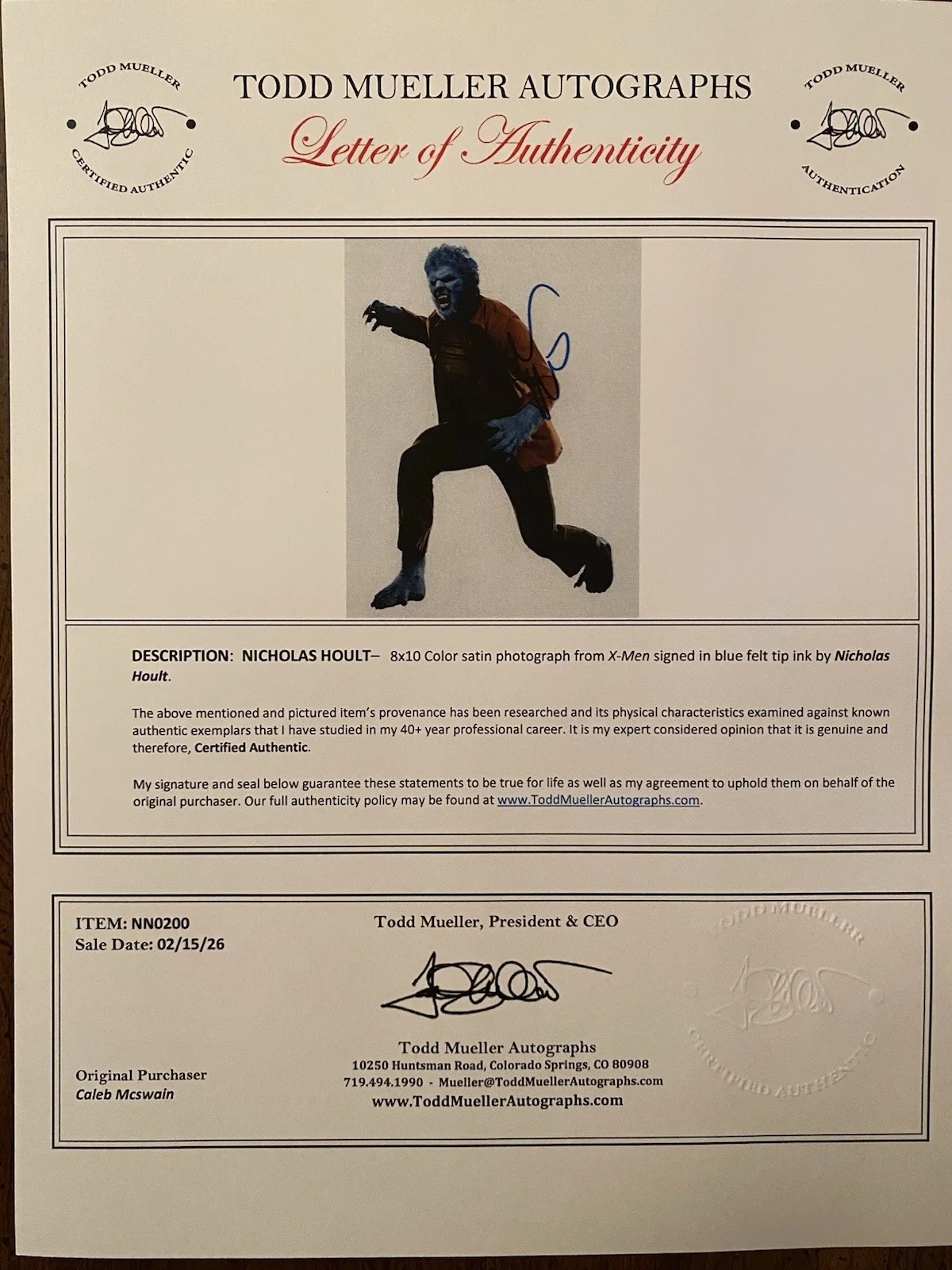 Nicholas Hoult — Nicholas Hoult Signed Autographed 8x10 Photo With COA X-Men First Class Beast, image 4