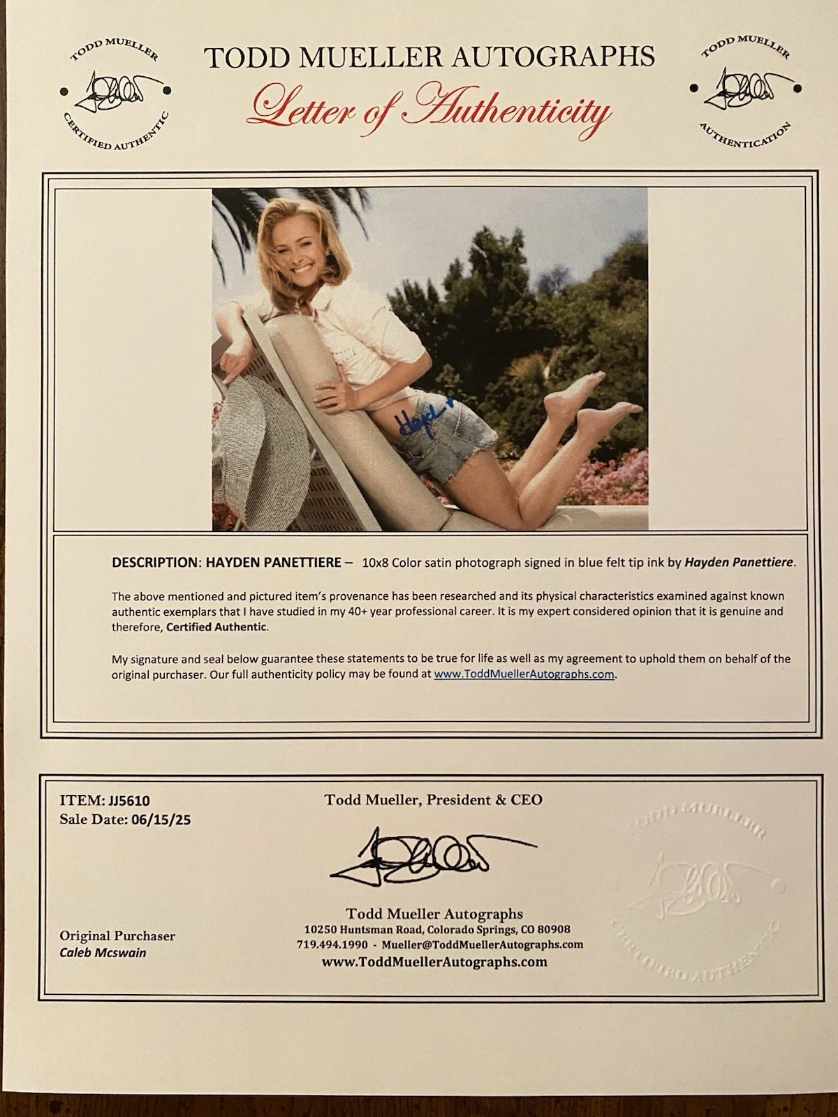 Hayden Panettiere — Hayden Panettiere Signed Autographed Photo w COA Nashville Remember The Titans, изображение 4