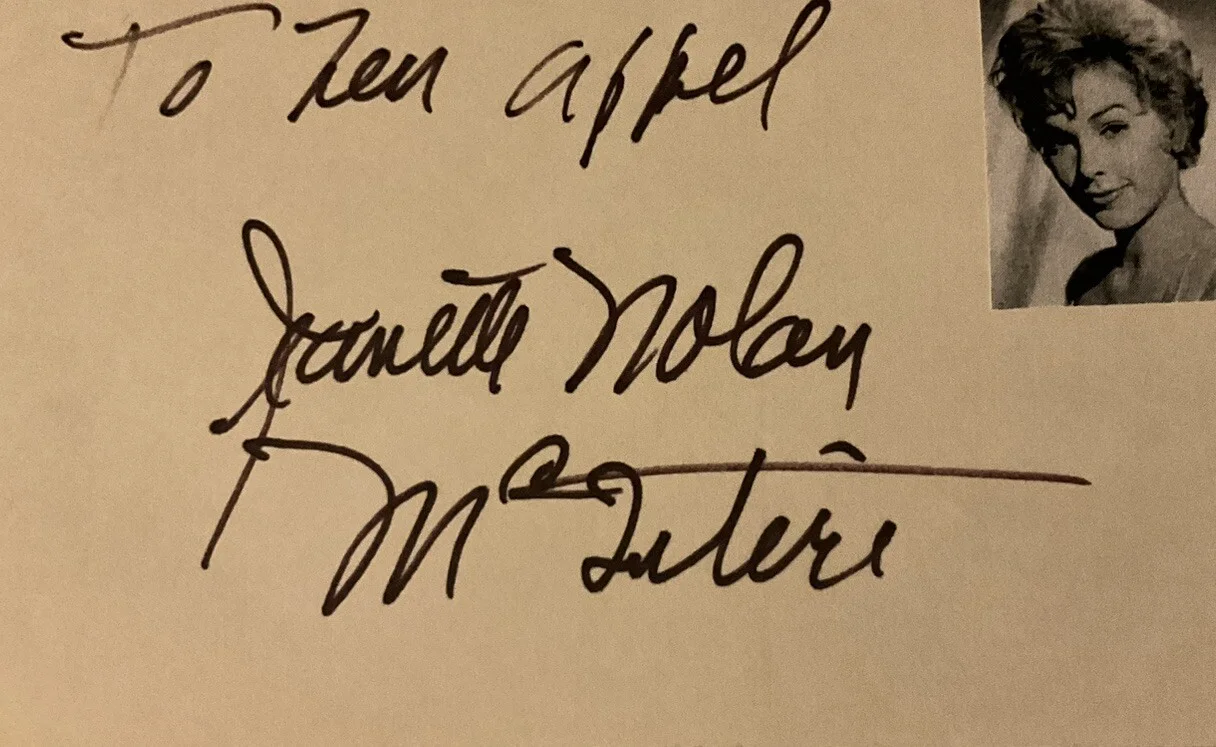 Jeanette Nolan — Jeanette Nolan Signed Autographed Card With COA Twilight Zone The Virginian, изображение 2