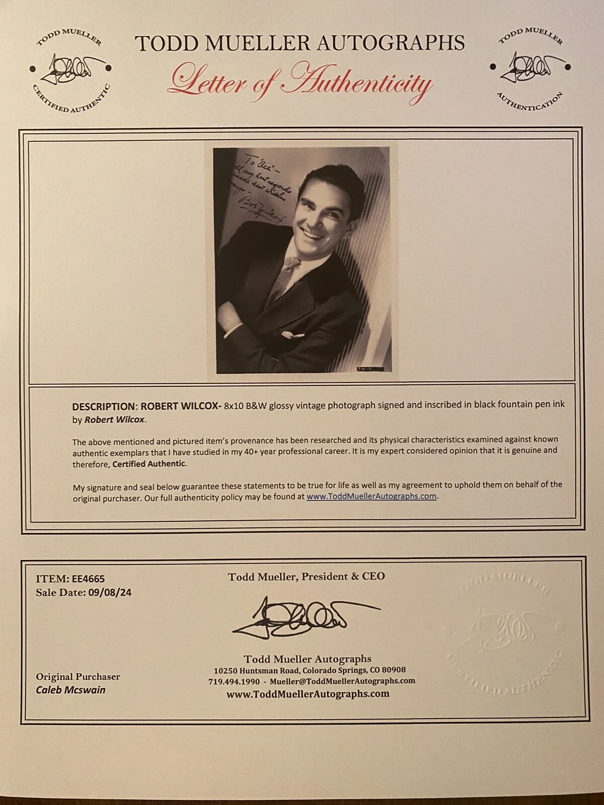 Robert Wilcox — Robert Wilcox Signed Autograph Photo w COA Man They Could Not Hang Doctor Satan, image 3