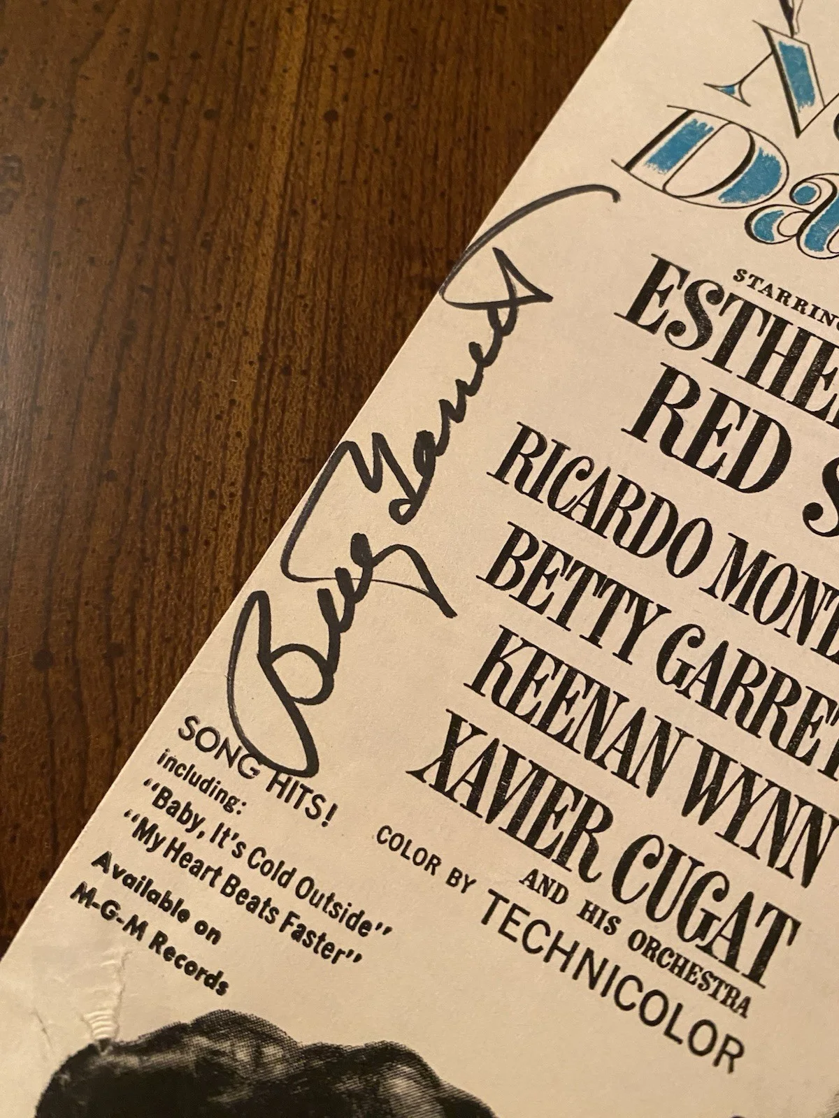 Esther Williams, Betty Garrett, Ricardo Montalban — Neptune’s Daughter Cast Signed Autographed Vintage Advertisement By 3 With COA, image 3