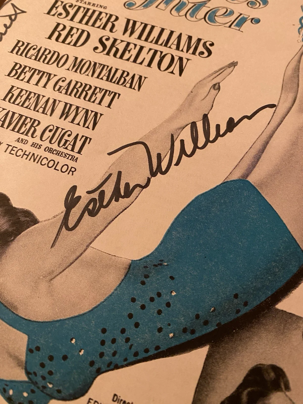 Esther Williams, Betty Garrett, Ricardo Montalban — Neptune’s Daughter Cast Signed Autographed Vintage Advertisement By 3 With COA, image 5