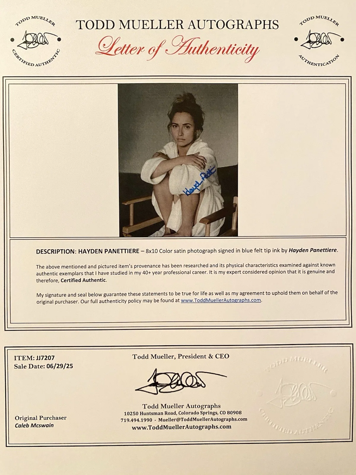 Hayden Panettiere — Hayden Panettiere Signed Autographed Photo w COA Nashville Remember The Titans, изображение 4