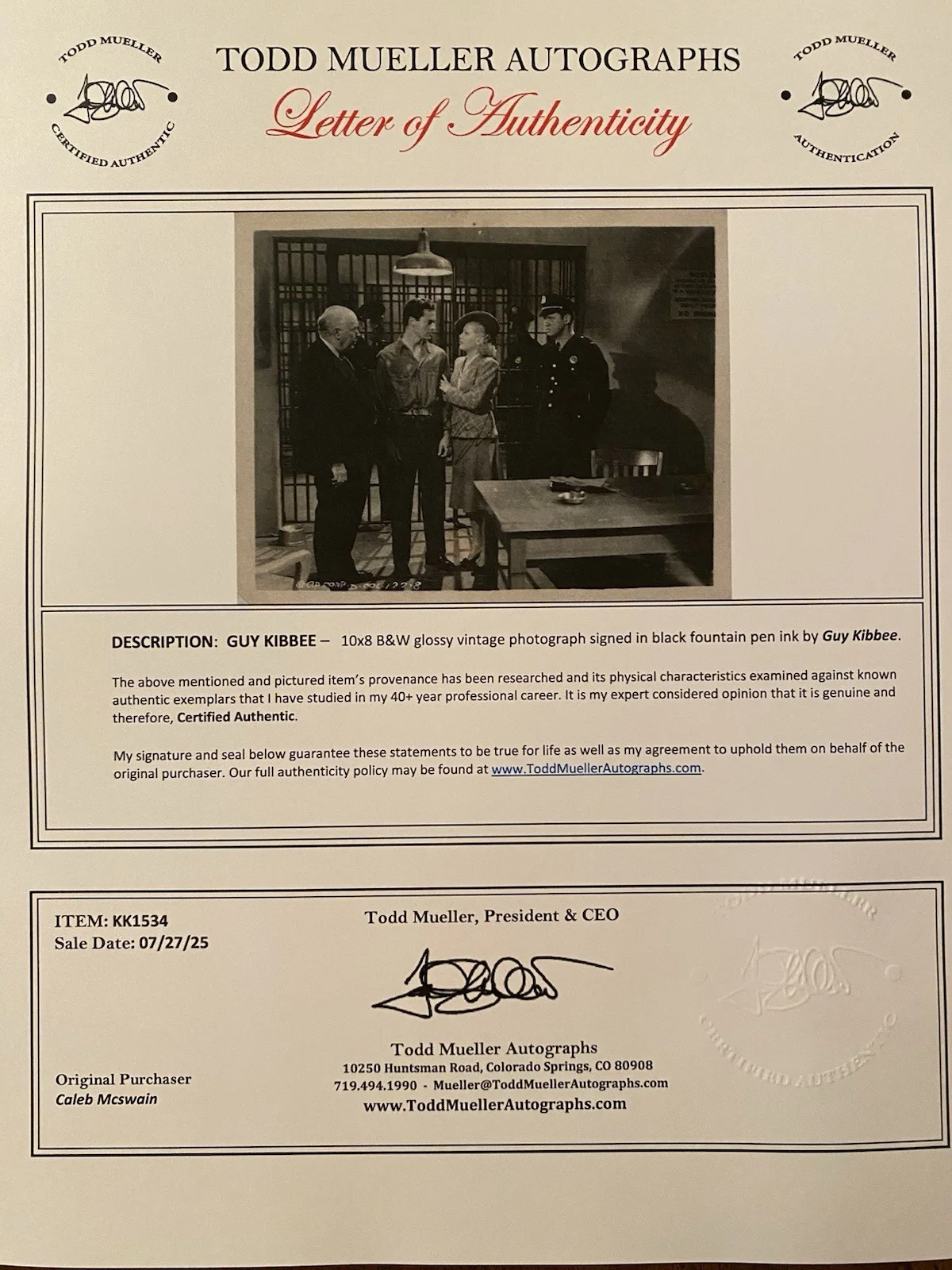 Guy Kibbee — Guy Kibbee Signed Autographed Photo With COA Scattergood Babies Captain January, image 5