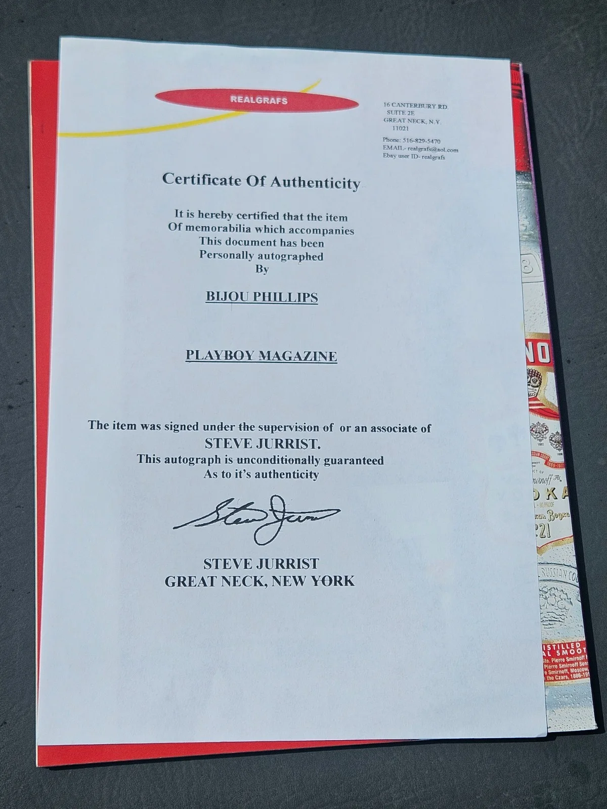 April 2000 BIJOU PHILLIPS PLAYBOY Full Mag COA Signed Auto In-Person, изображение 4