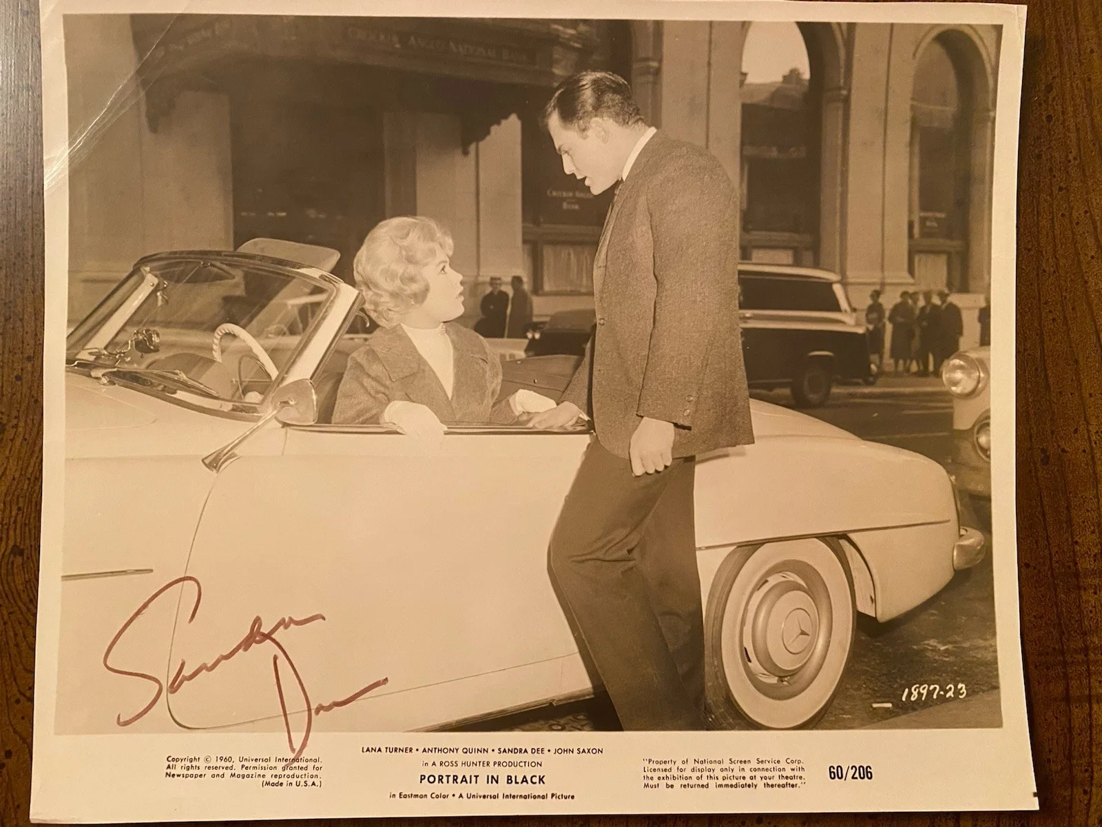 Sandra Dee — Sandra Dee Signed Autographed Vintage Photo With COA Portrait In Black Gidget