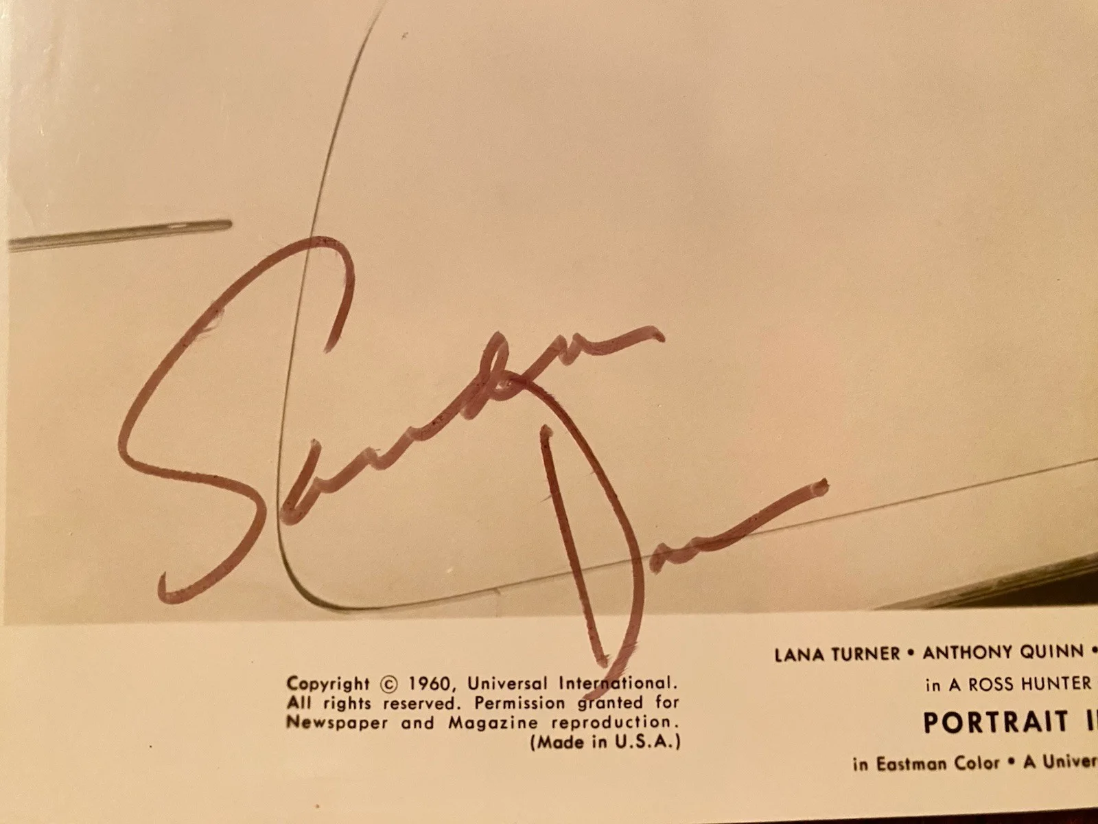 Sandra Dee — Sandra Dee Signed Autographed Vintage Photo With COA Portrait In Black Gidget, изображение 2
