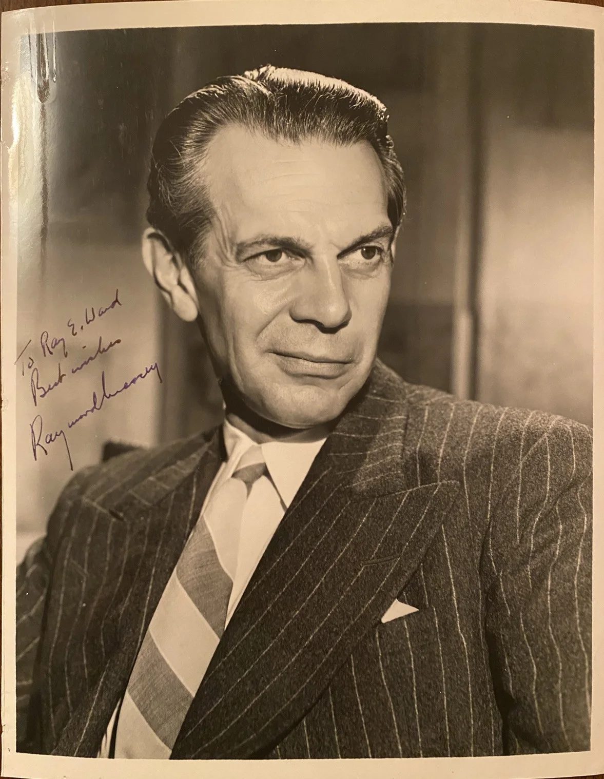 Raymond Massey — Raymond Massey Signed Autographed Photo With COA Arsenic And Old Lace Dr Kildare
