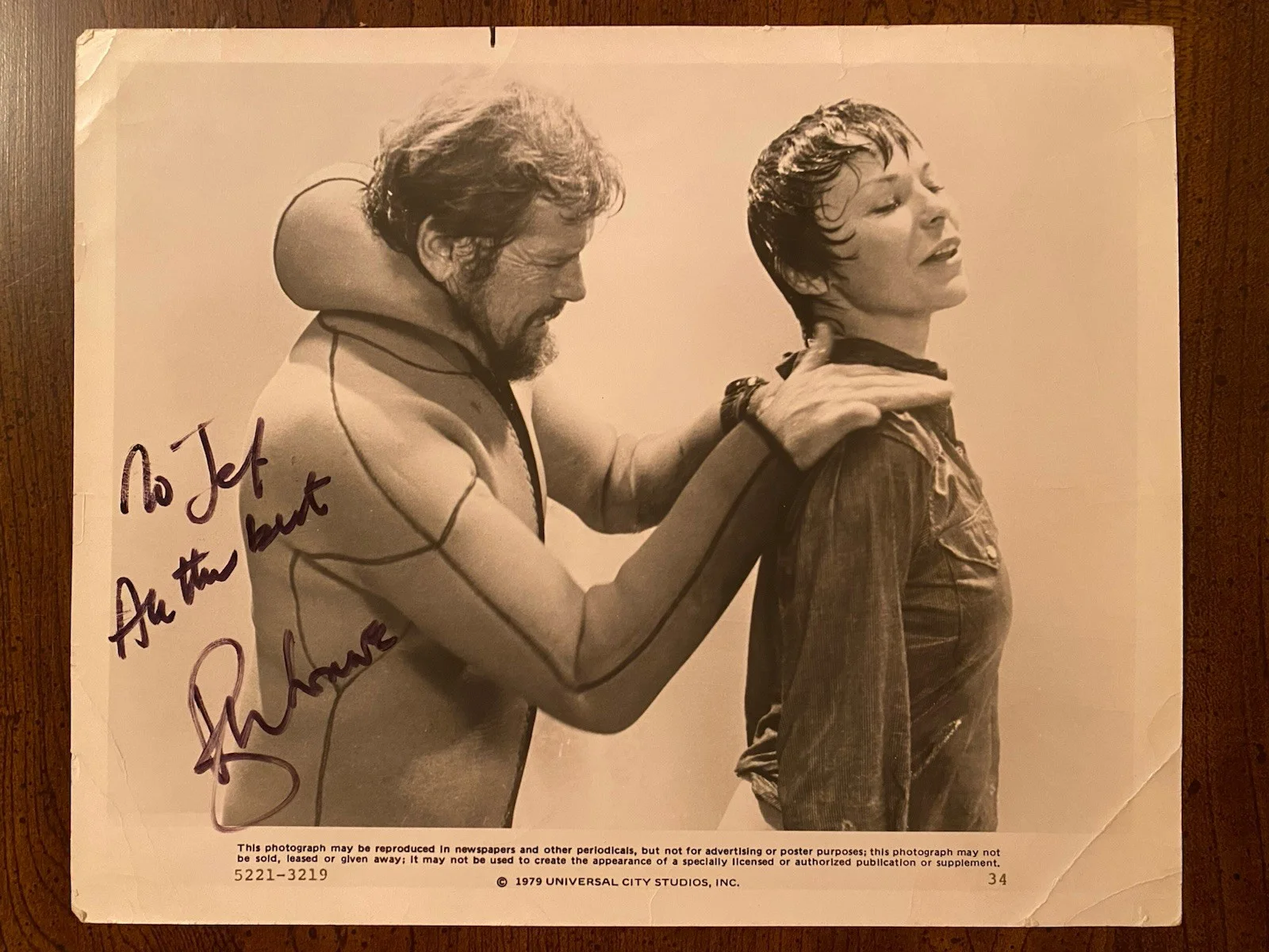 Roger Moore — Roger Moore Signed Autographed Photo With COA North Sea Hijack James Bond 007