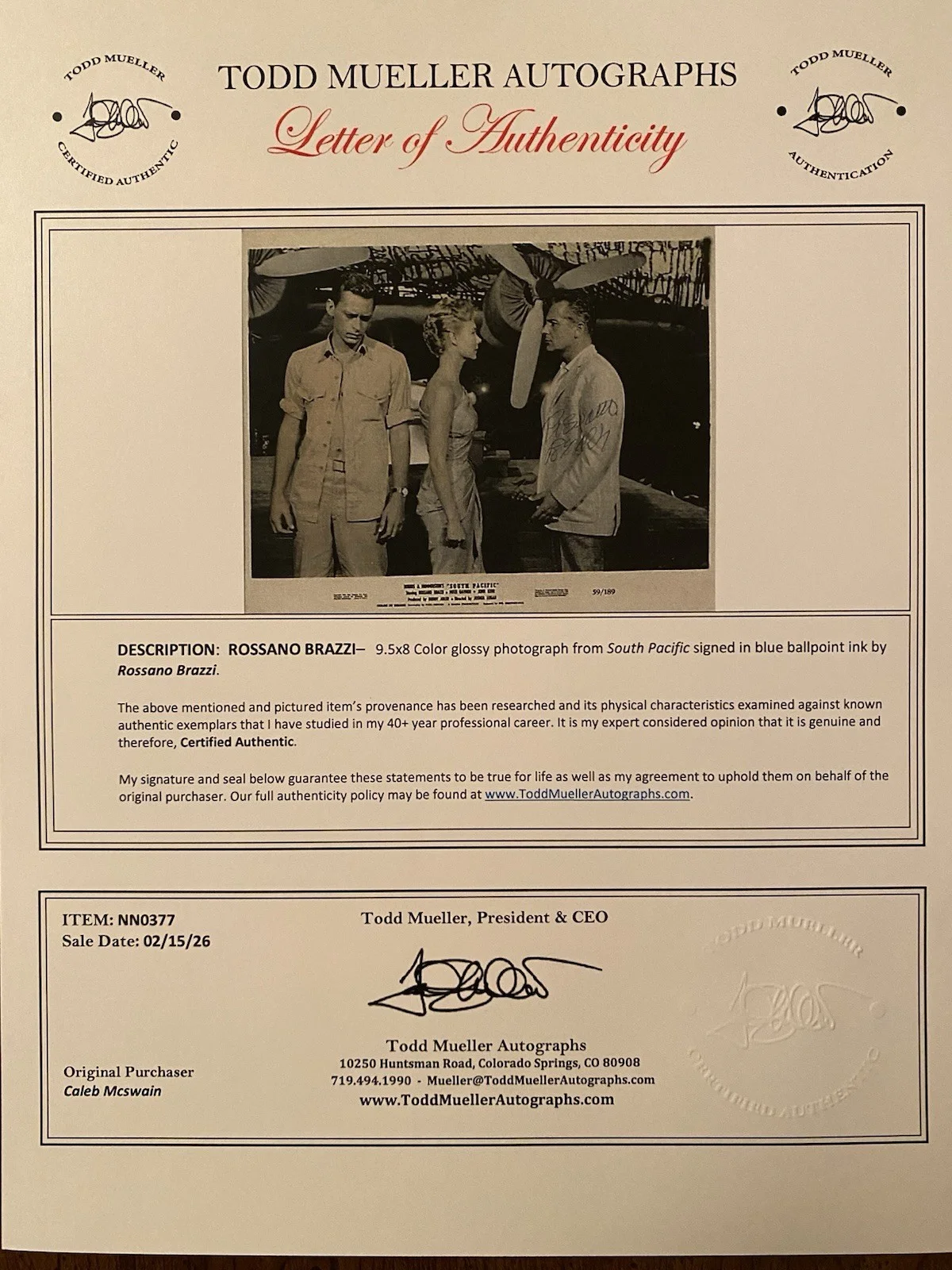 Rossano Brazzi — Rossano Brazzi Signed Autographed 10x8 South Pacific Photo With COA NICE, изображение 4