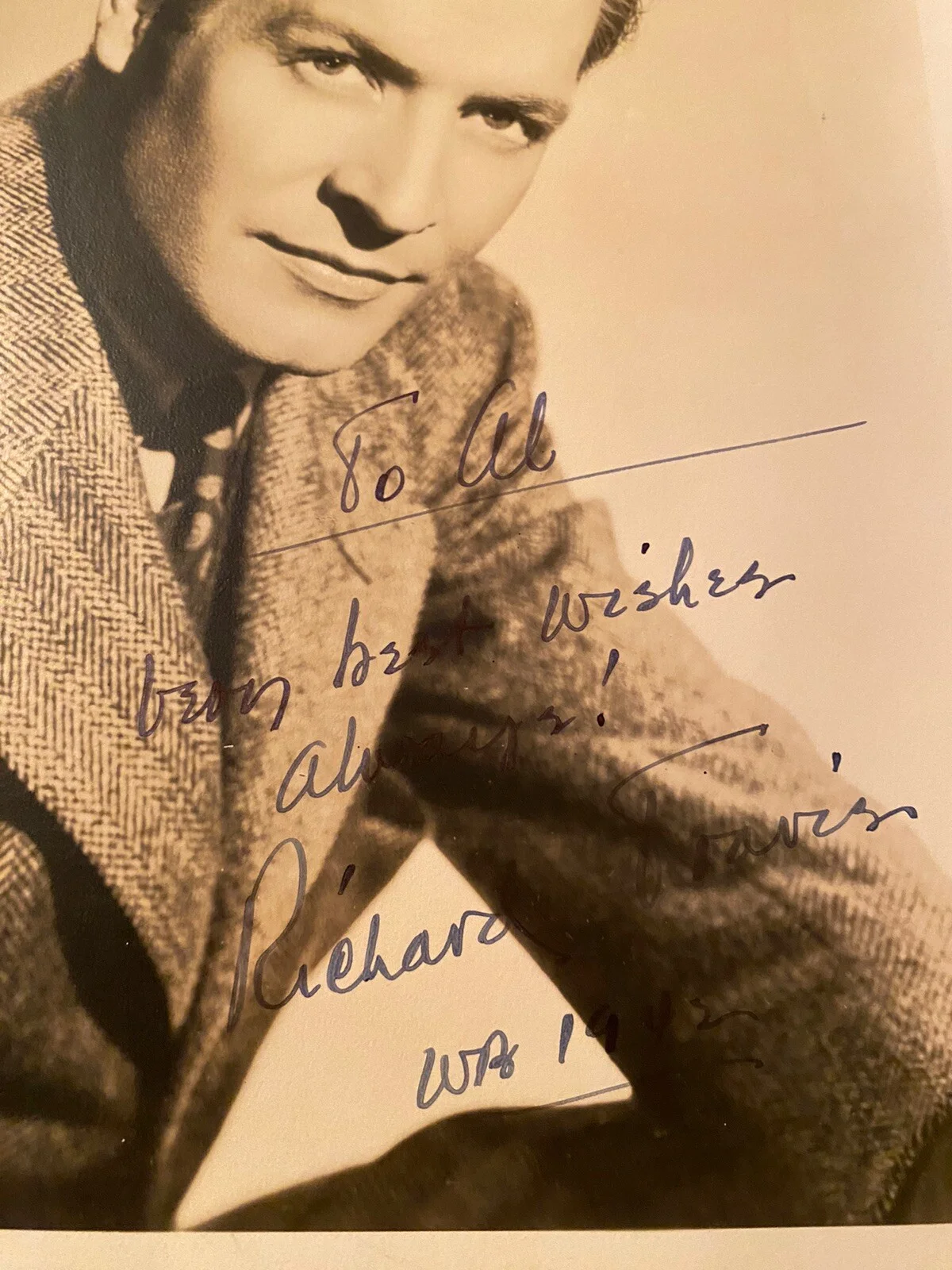 Richard Travis — Richard Travis Signed Autographed Photo With COA Code 3 Lone Ranger Wyatt Earp, image 2