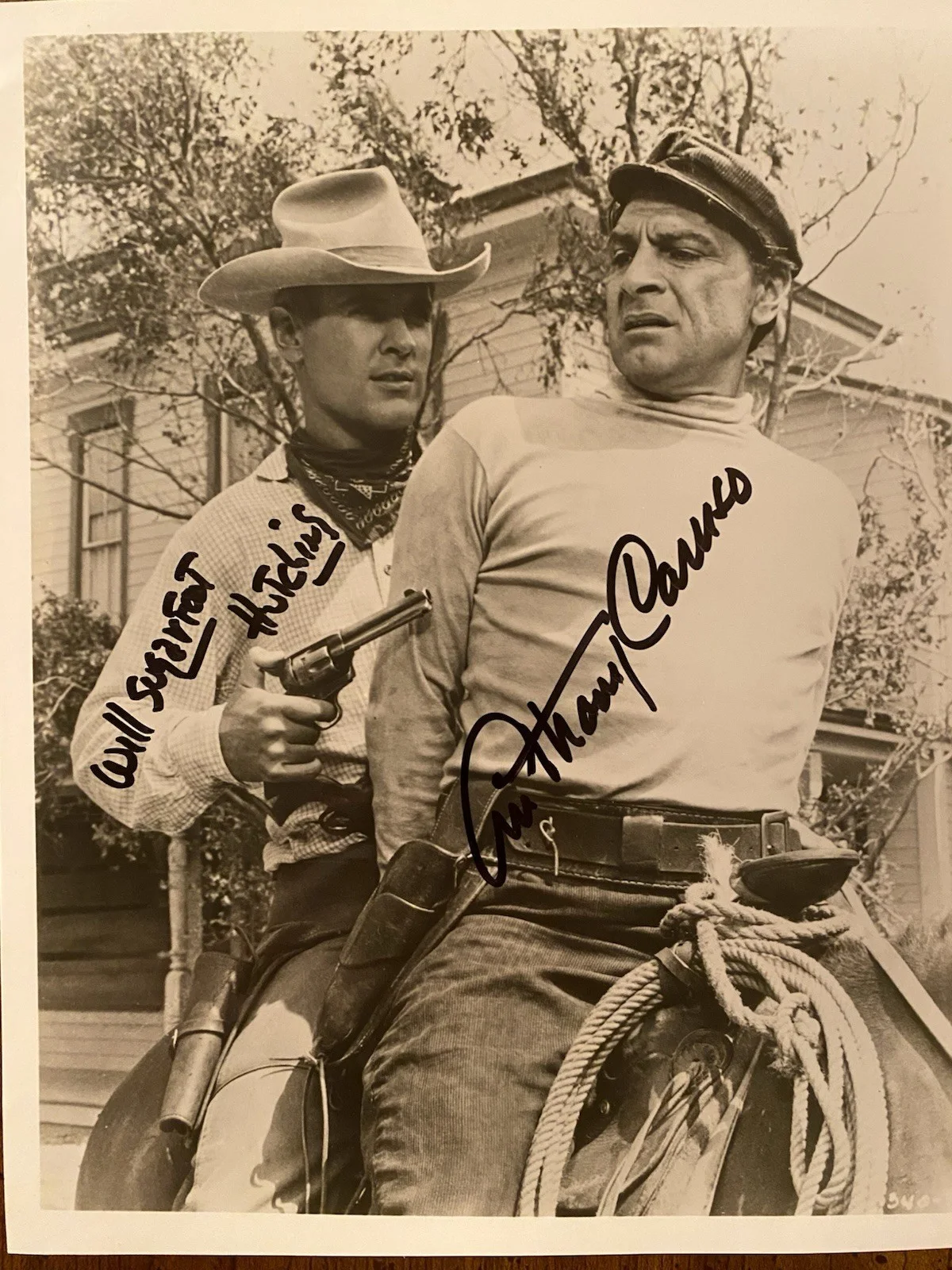 Will Hutchins, Anthony Caruso — Will Hutchins Anthony Caruso Signed Autographed Photo With COA Sugarfoot Western