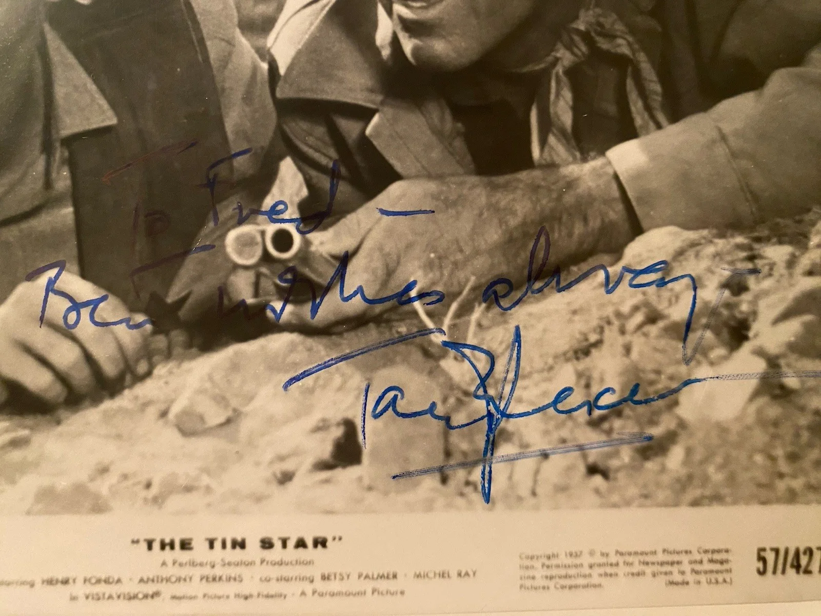 Anthony Perkins — Anthony Perkins Signed Autographed 10x8 Photo With COA The Tin Star, изображение 2